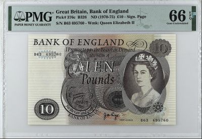 《张总收藏》148期-外币周六畅拍场 - 英格兰10镑 PMG66E C序列 无4