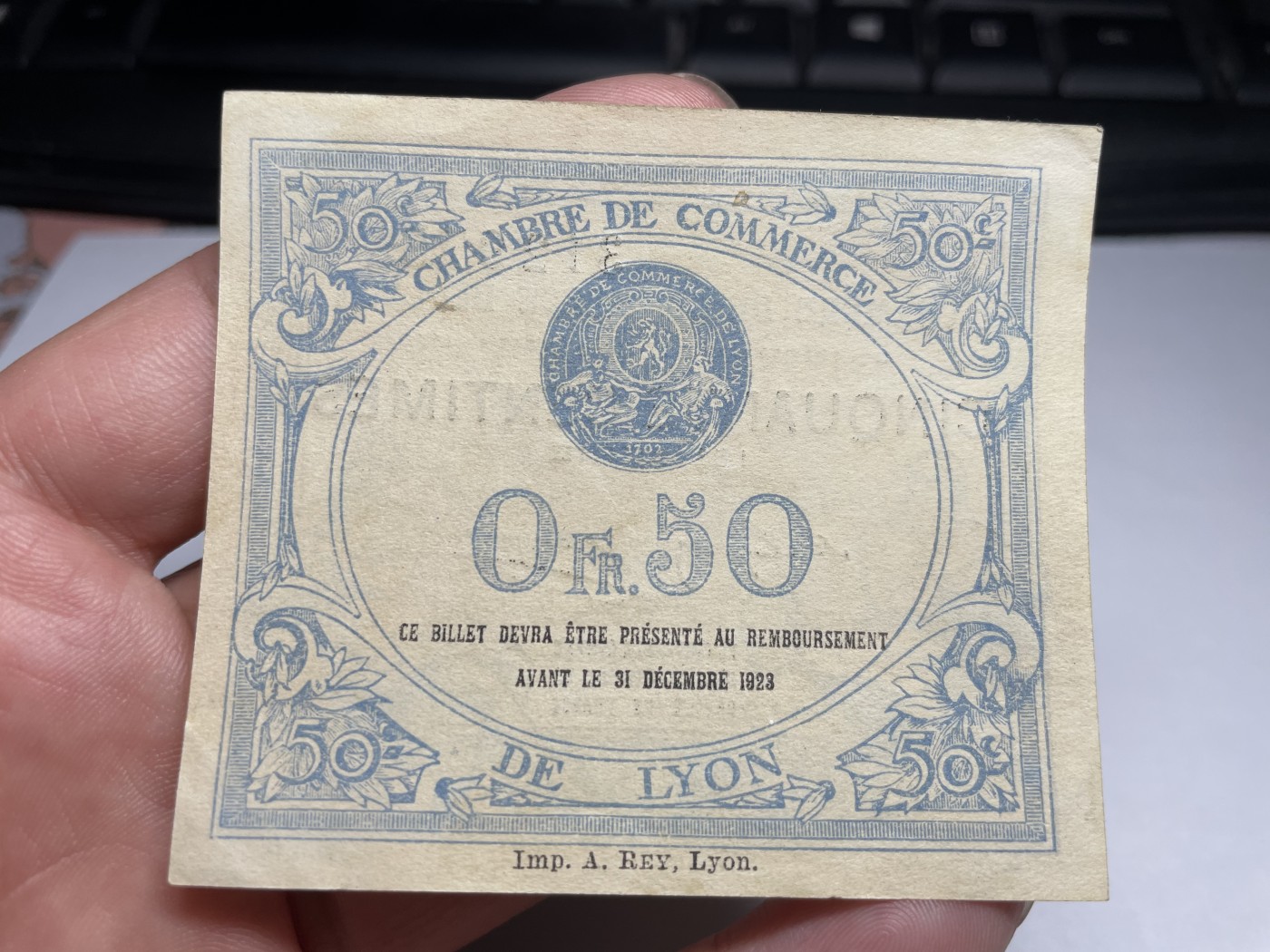 2024年集古藏今外币拍卖第五期-第9场—（总第49拍） 稀少1923年法国0.5法郎