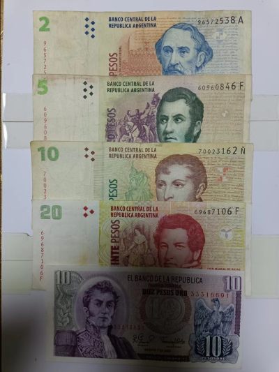 【20240501】非全新纸币第133场 - 南美洲国家5张纸币