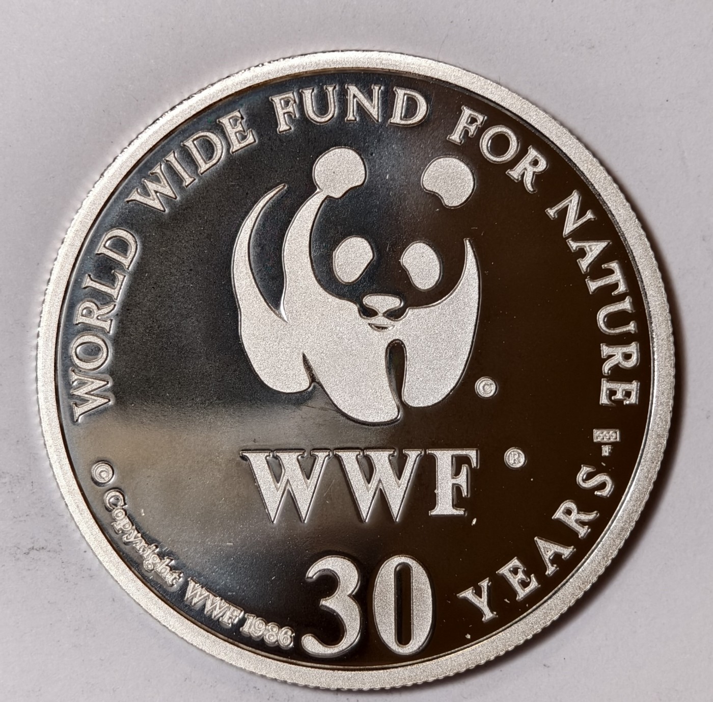 紫瑗钱币——第344期拍卖 联合国 1986年 WWF野生基金会30周年 哈特曼山斑马 纪念章 20克 0.999银 精制