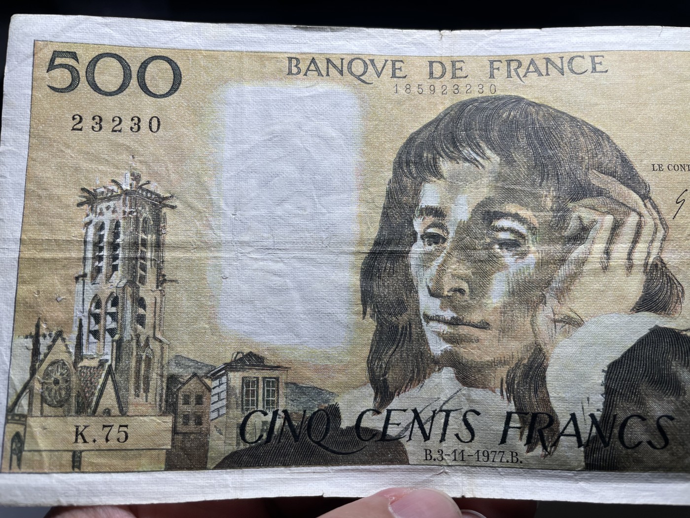 2024年集古藏今外币拍卖第五期-第9场—（总第49拍） 1977年法国500法郎