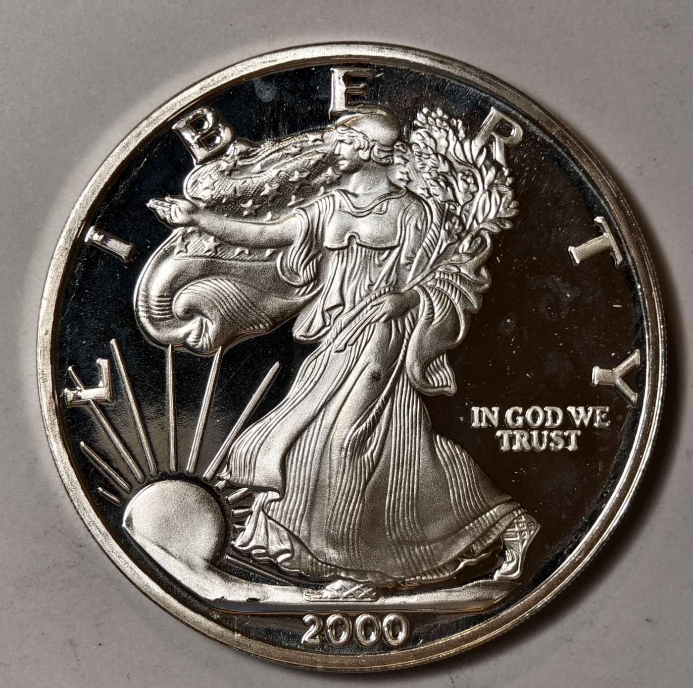 紫瑗钱币——第344期拍卖 美国 2000年 千禧年纪念银章 1盎司 31.1克 0.999银 精制