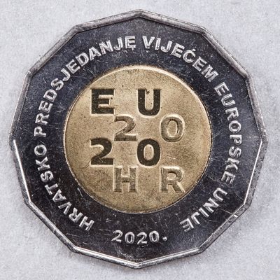 S&S Numismatic世界钱币-拍卖 第124期  - 克罗地亚2020年 欧洲联盟理事会主席 25库那双色纪念币