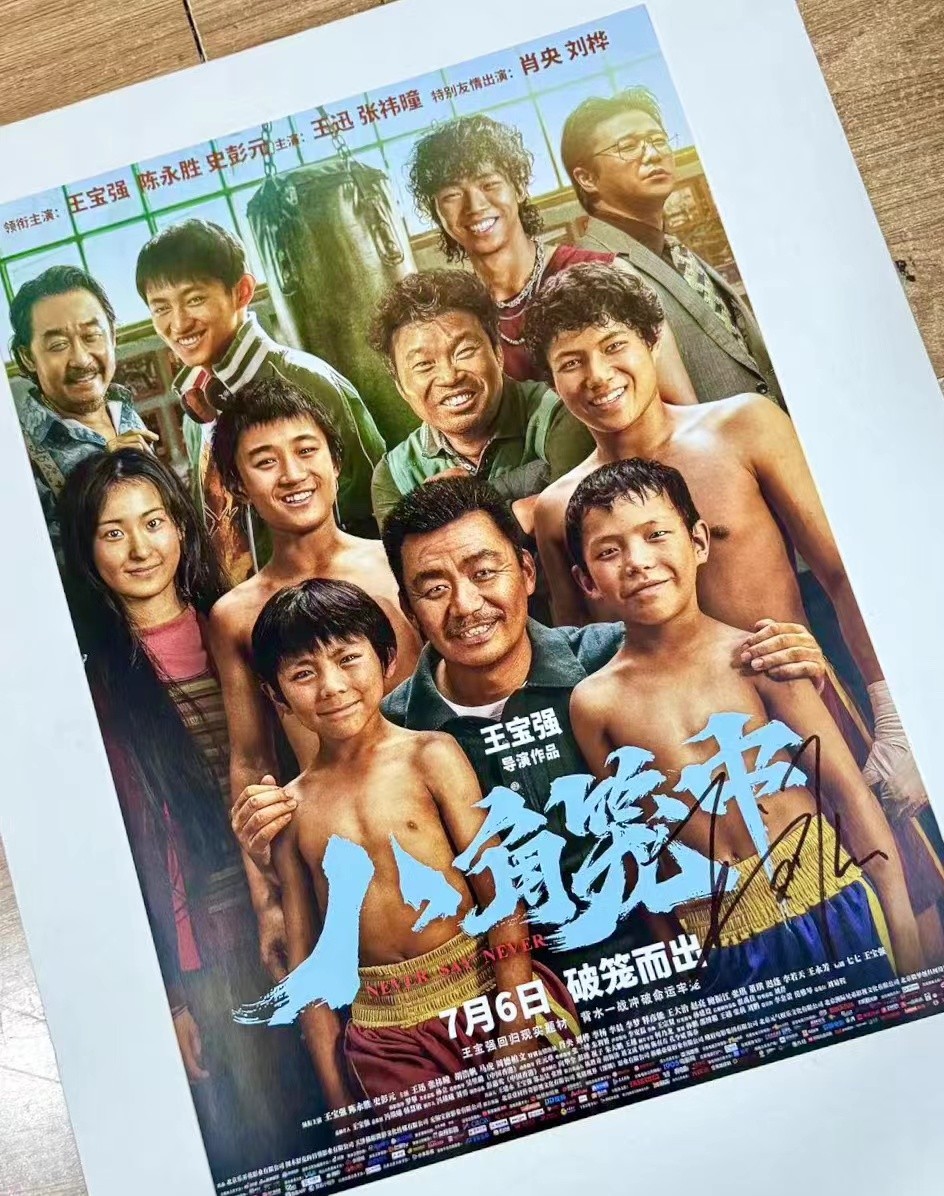 零元拍：导演兼男主 王宝强亲笔签名《八角笼中》海报，尺寸300/420MM