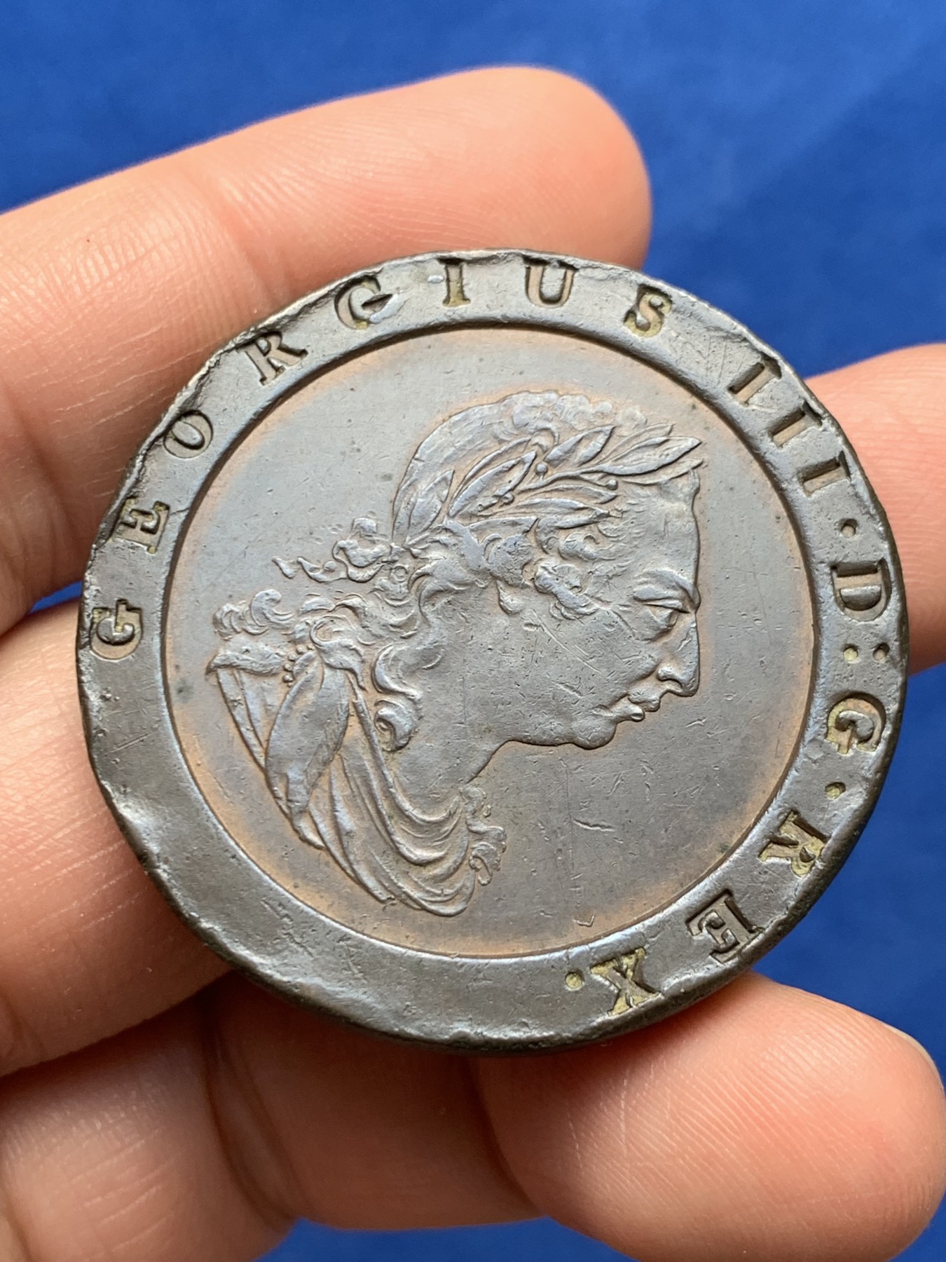 《竞宝斋》第263场-周日，周一 2场连拍 (全场包邮) 1797年 英国车轮两便士铜币 细节清晰 SOHO造币厂经典品种 世界上第一批蒸汽机铸币