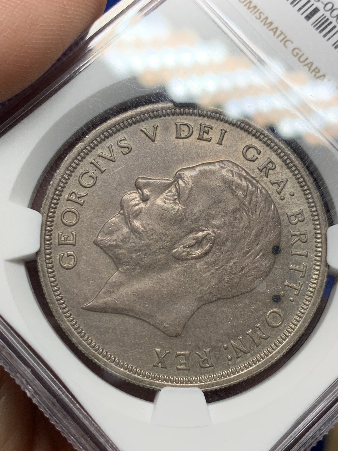 《竞宝斋》第263场-周日，周一 2场连拍 (全场包邮) NGC MS62 英国 1931年 乔治五世花冠 克朗 银币