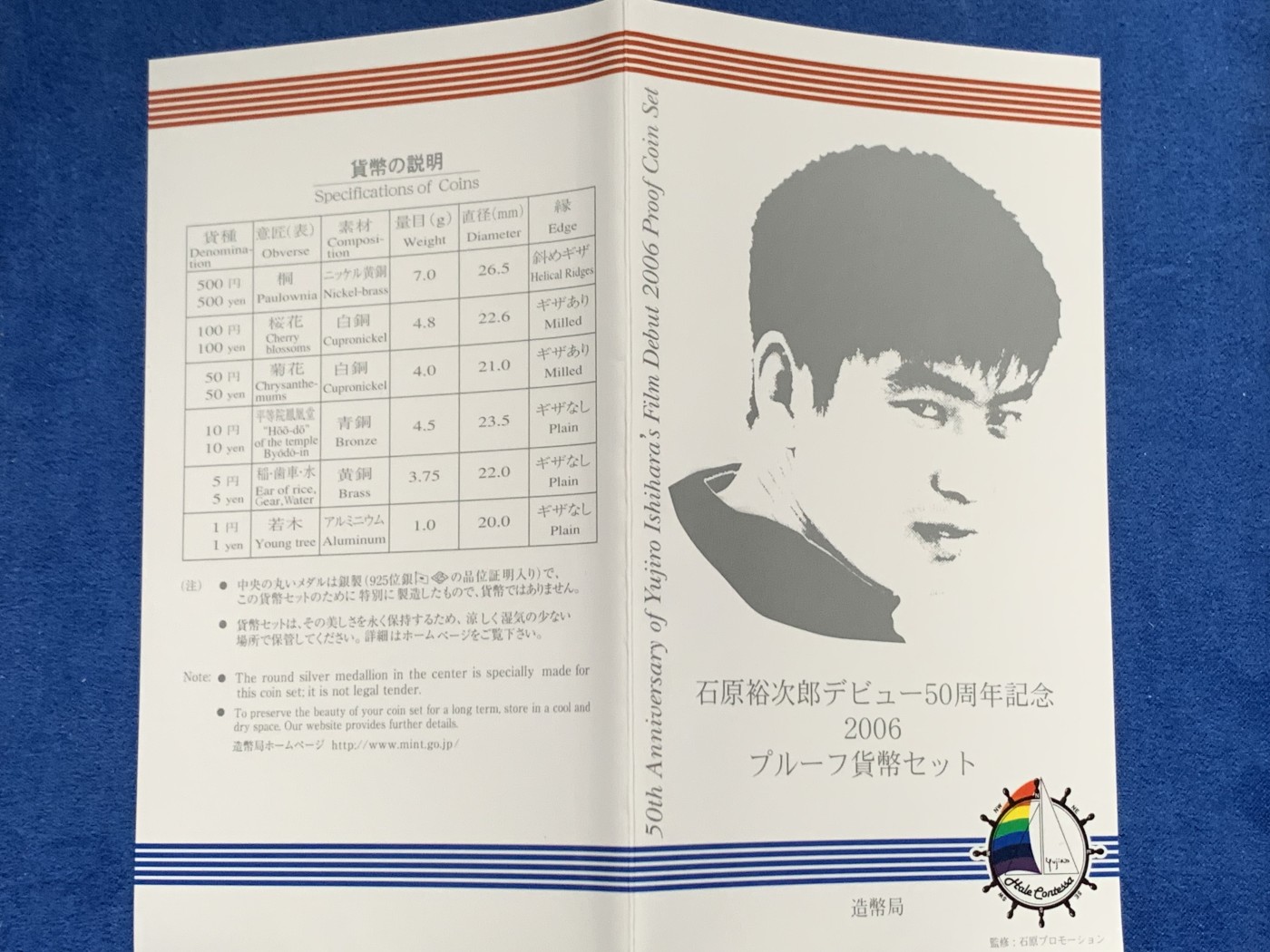 《竞宝斋》第263场-周日，周一 2场连拍 (全场包邮) 日本2006石原裕次郎电影首映50周年纪念套币