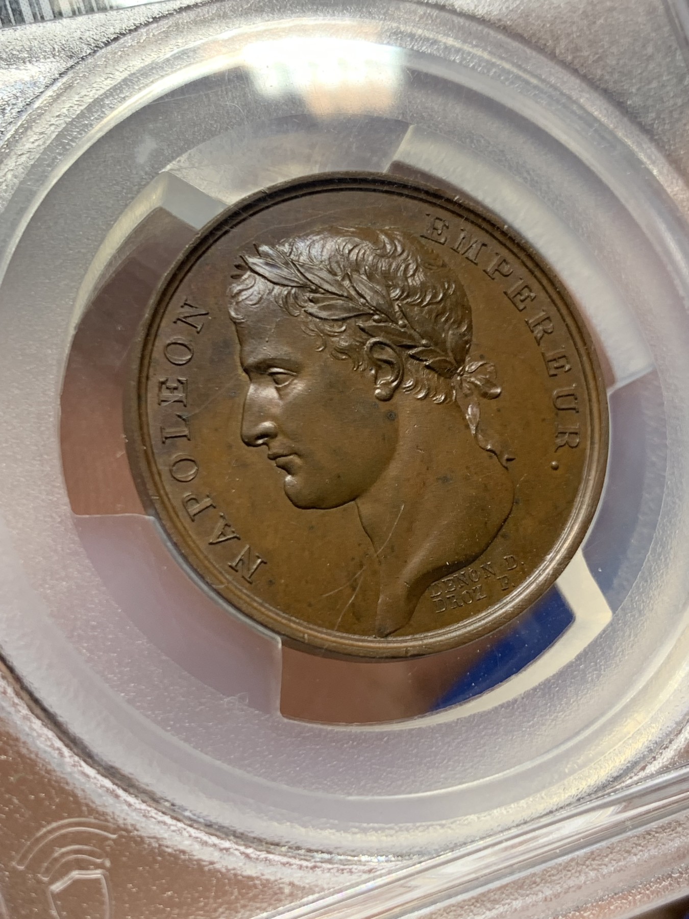 《竞宝斋》第263场-周日，周一 2场连拍 (全场包邮) PCGS 冠军分 唯一SP65 拿破仑铜章 1805 纪念Desaix将军 拿破仑的头牌将军