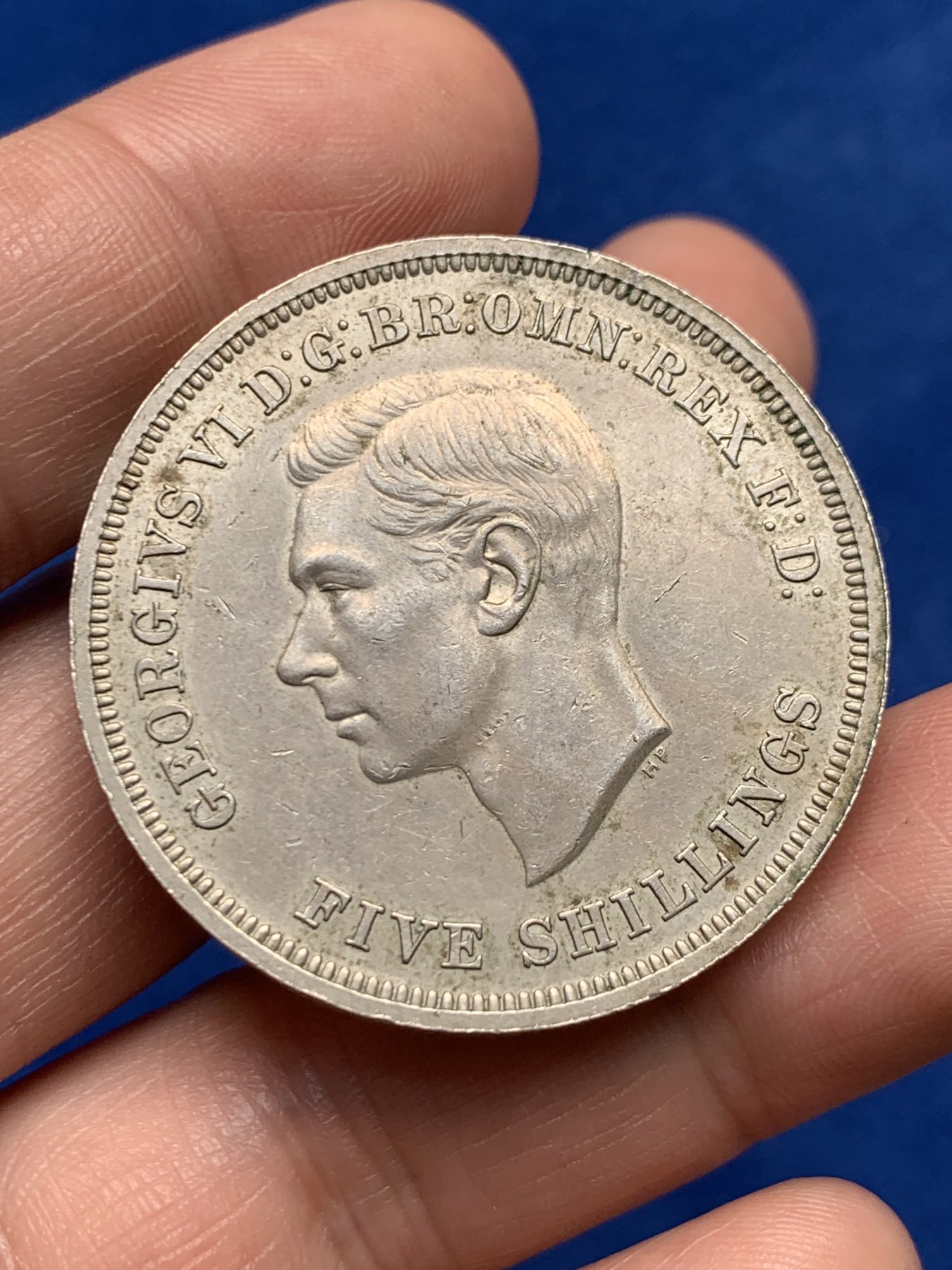 《竞宝斋》第263场-周日，周一 2场连拍 (全场包邮) 1951英国乔治六世最后的马剑1克朗镍币