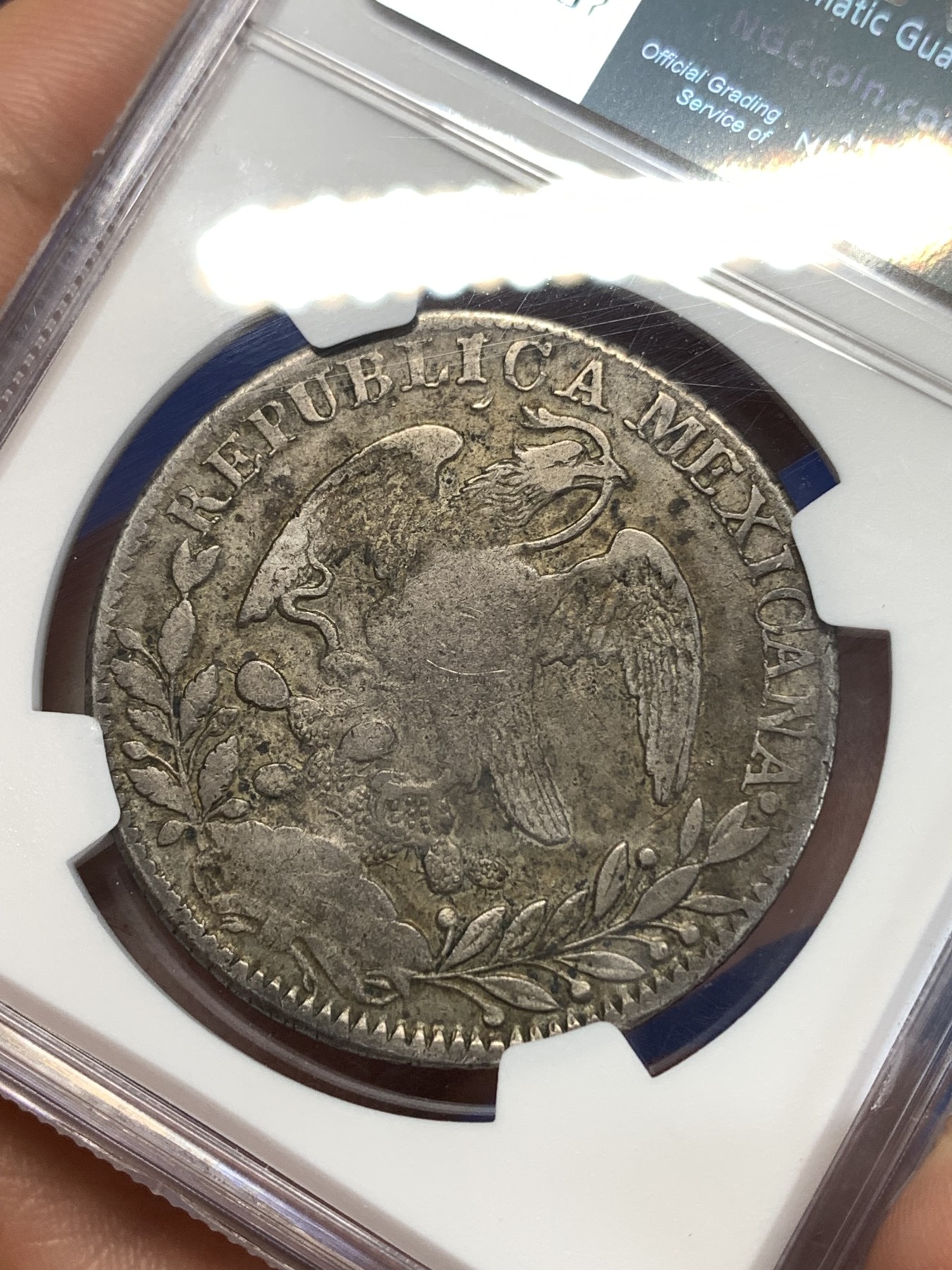 《竞宝斋》第263场-周日，周一 2场连拍 (全场包邮) NGC VFD 墨西哥 1836年 早期鹰洋 8里亚尔 原味好状态 早期ZS厂打制粗旷 低评