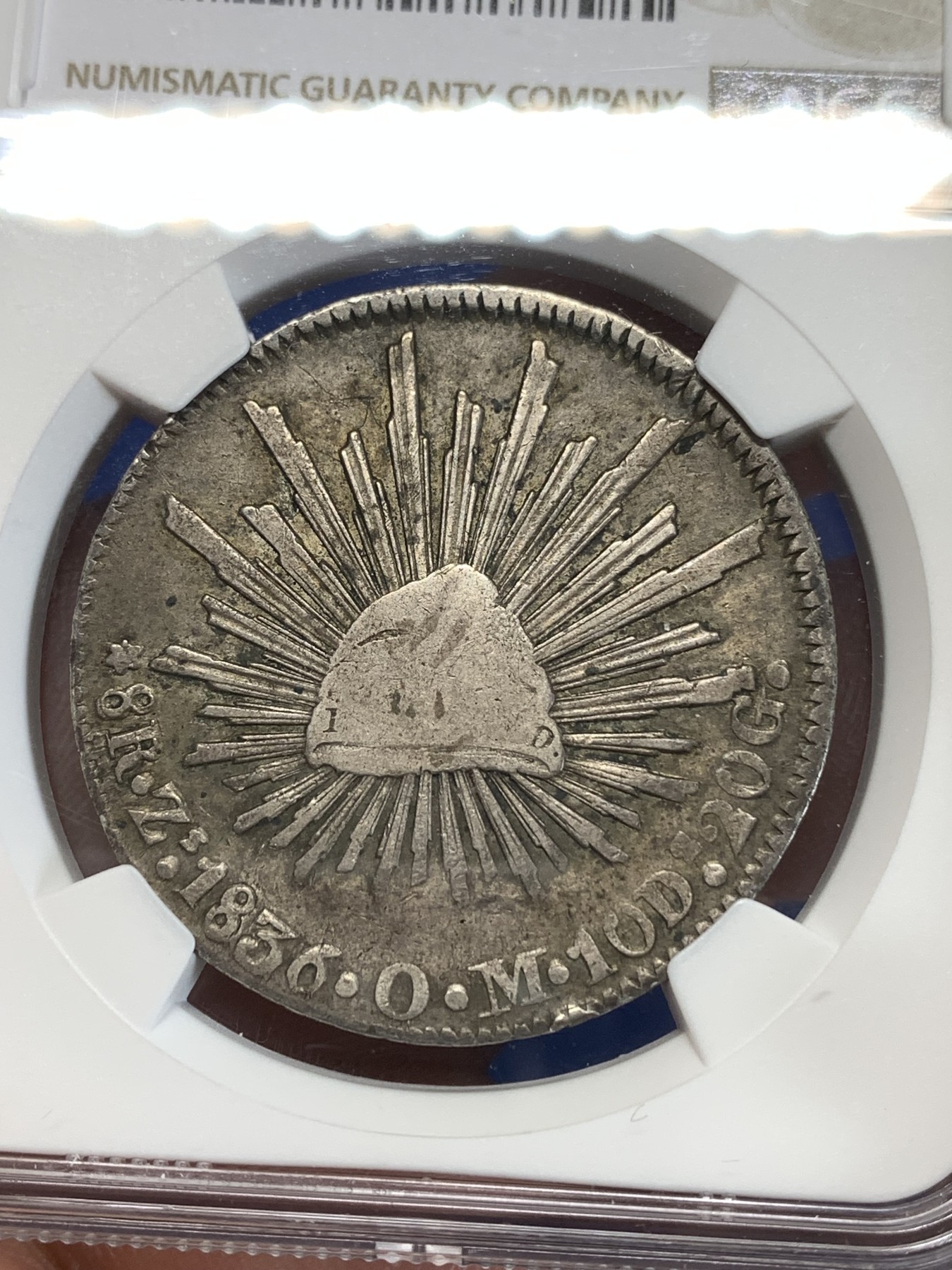 《竞宝斋》第263场-周日，周一 2场连拍 (全场包邮) NGC VFD 墨西哥 1836年 早期鹰洋 8里亚尔 原味好状态 早期ZS厂打制粗旷 低评