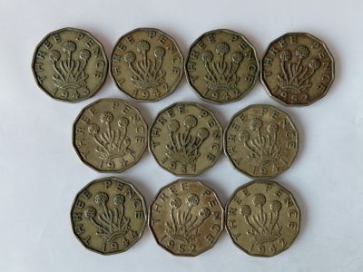 第一海外回流一元起拍收藏 散币专场 第85期 - 英国3便士黄铜币 乔治六世 10枚