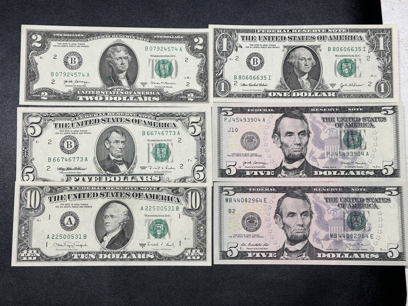 《外钞收藏家》第三百六十五期（连拍第二场） 美元6张一起 轻微潮