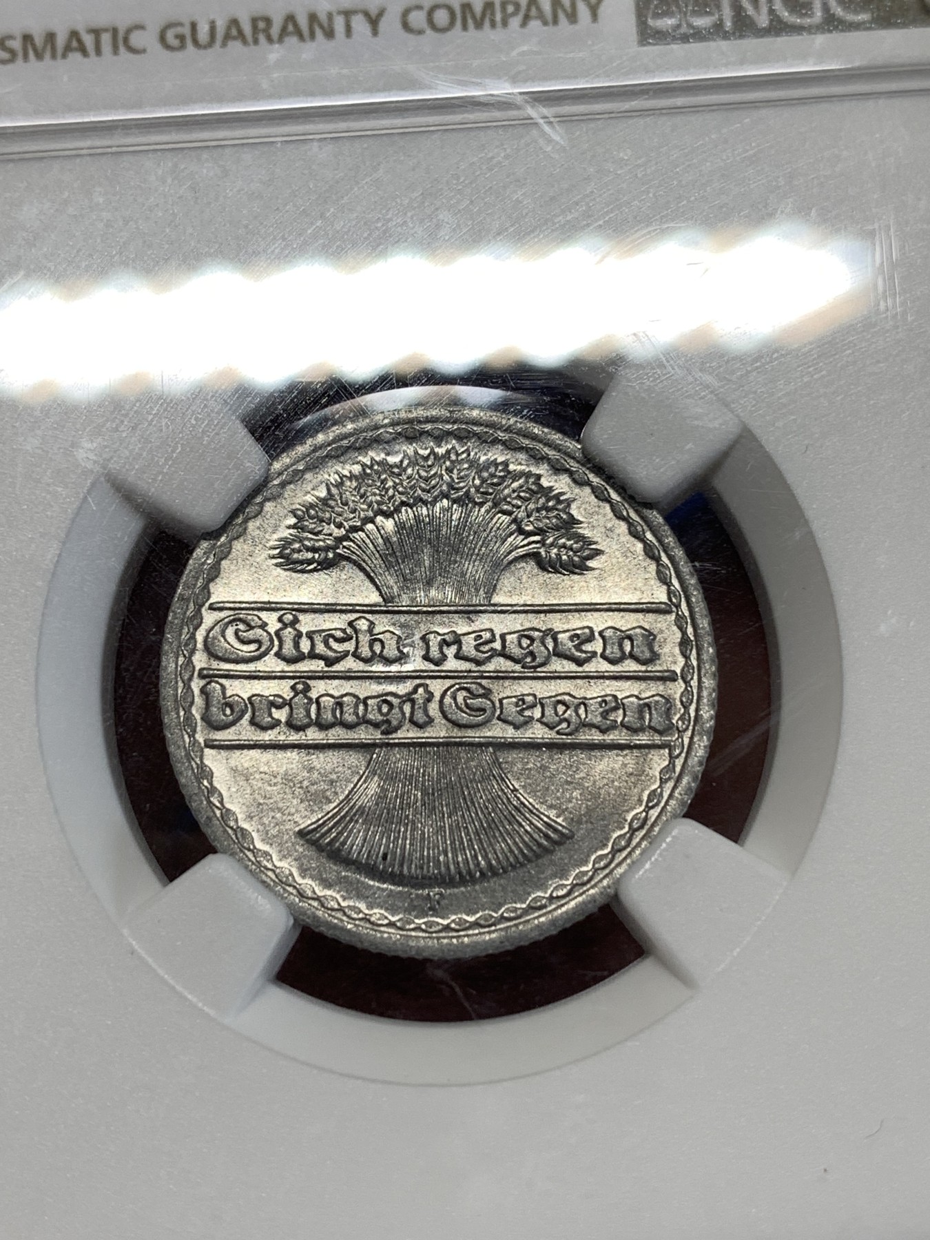 《竞宝斋》第263场-周日，周一 2场连拍 (全场包邮) NGC MS65 德国 1920F 魏玛 50芬尼