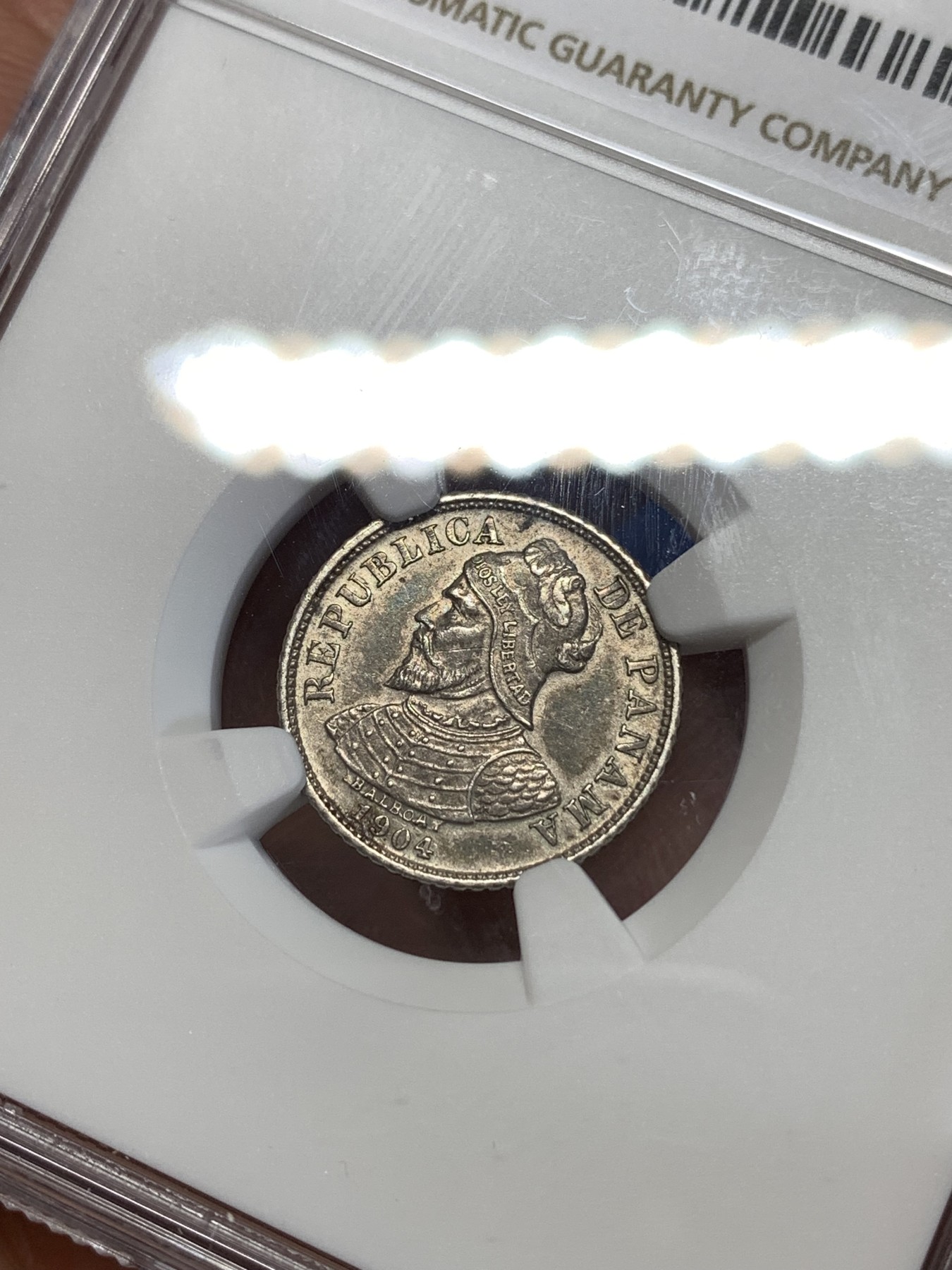 《竞宝斋》第263场-周日，周一 2场连拍 (全场包邮) NGC AUD 巴拿马1904年5C银币