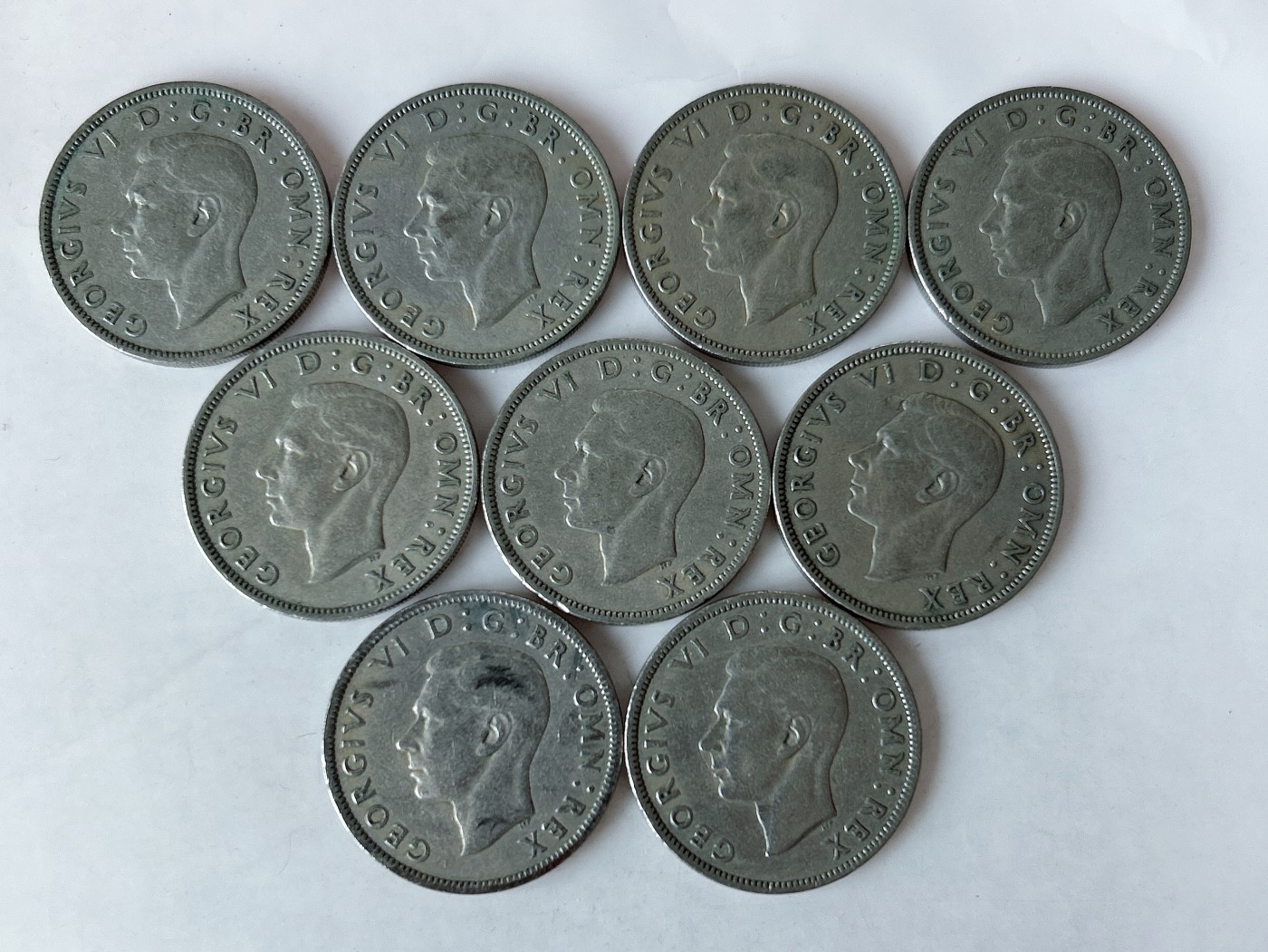 第一海外回流一元起拍收藏 散币专场 第85期 英国2先令 乔治六世 9枚