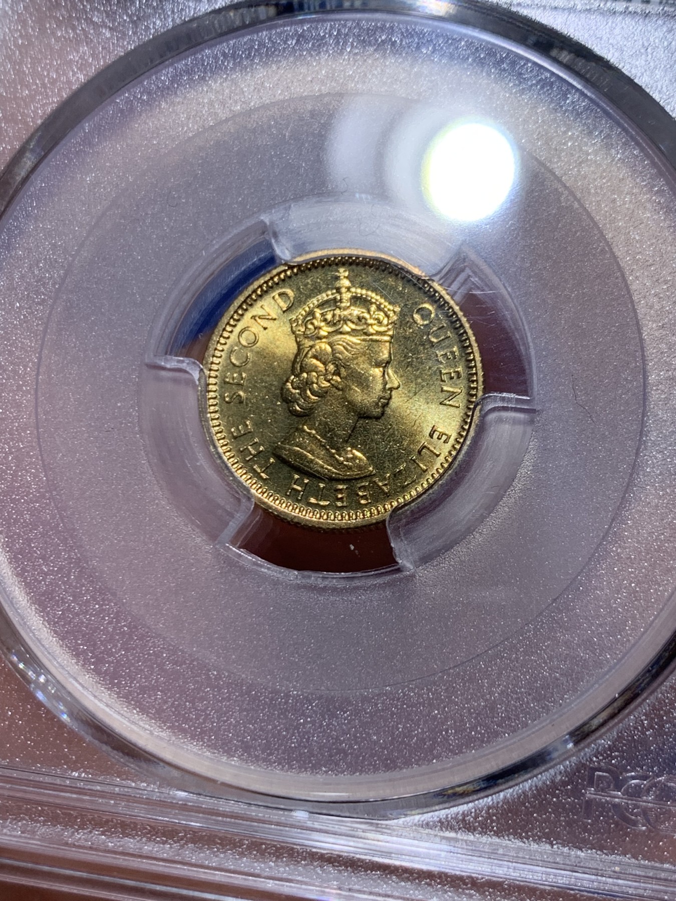 《竞宝斋》第263场-周日，周一 2场连拍 (全场包邮) PCGS  MS66 香港伊丽莎白二世女皇高冠1979年5分铜币