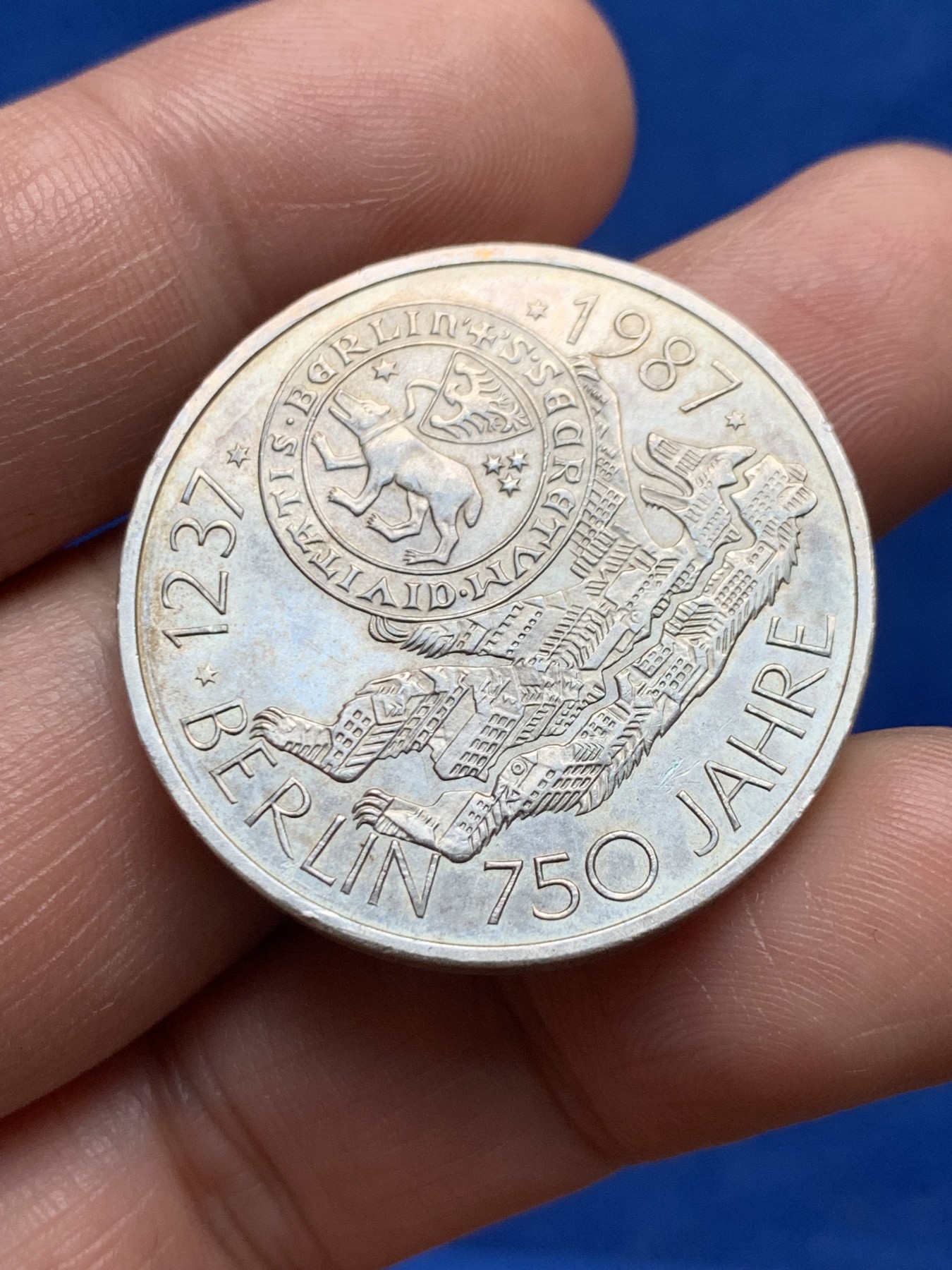 《竞宝斋》第263场-周日，周一 2场连拍 (全场包邮) 德国1987早期 10马克 银币