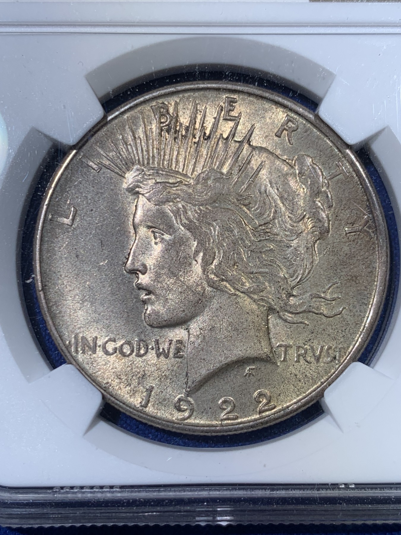 《竞宝斋》第263场-周日，周一 2场连拍 (全场包邮) NGC MS63 美国 1922年 1美元 和平银币 大银币 包浆醇厚有转光