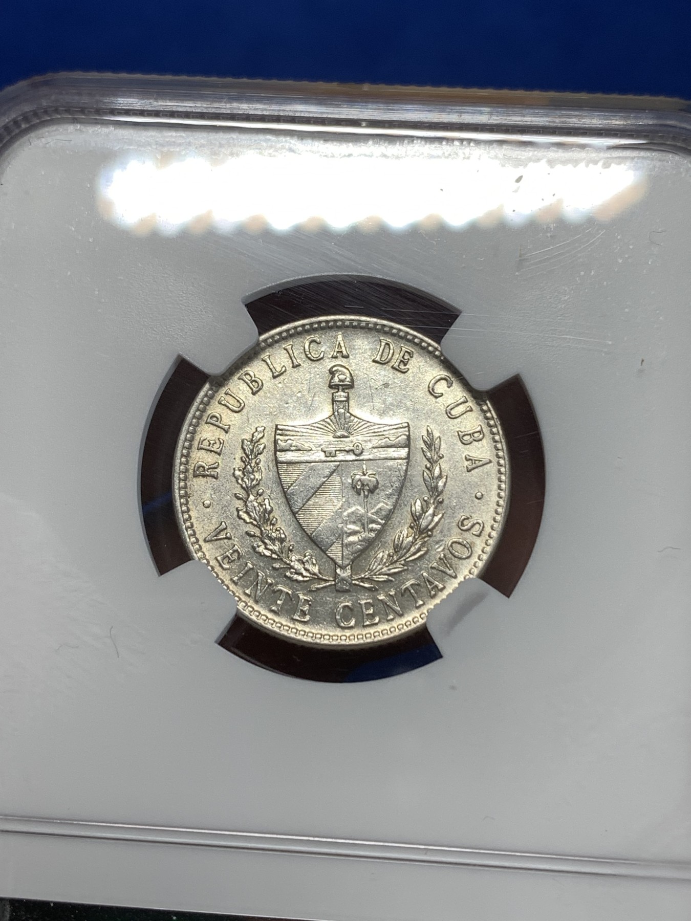 《竞宝斋》第263场-周日，周一 2场连拍 (全场包邮) NGC AUD 古巴1949年五星20分银币