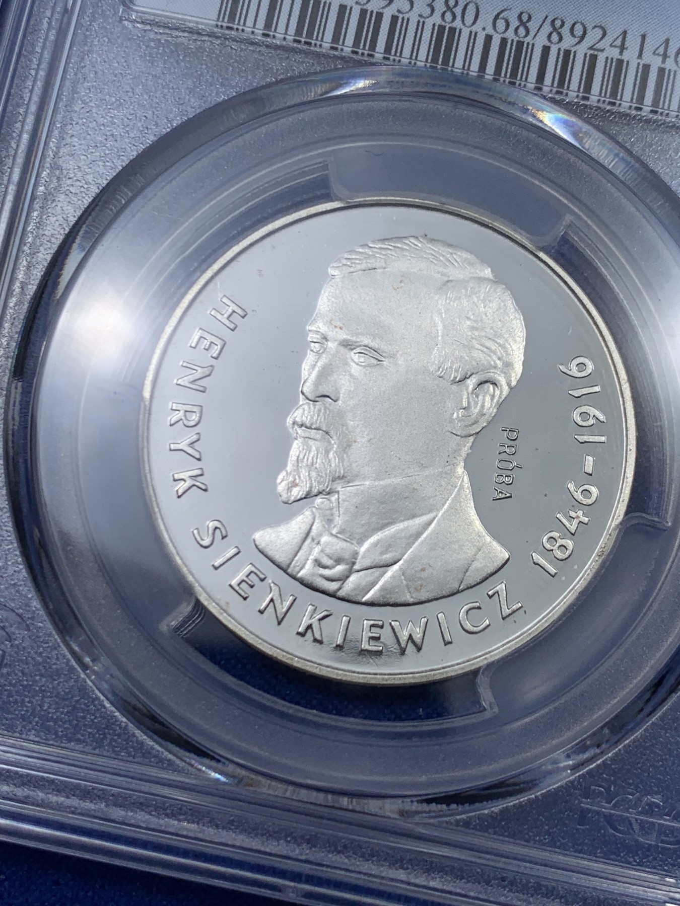 《竞宝斋》第263场-周日，周一 2场连拍 (全场包邮) PCGS PR68DCAM 少见！1977 波兰 PROBA样币 亨利克·显克维支纪念 PR68DCAM绝对高分！67分HA成交114美金