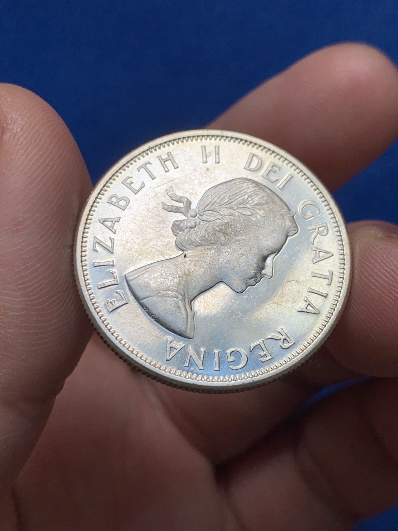 《竞宝斋》第263场-周日，周一 2场连拍 (全场包邮) 加拿大 1964年 半圆 银币