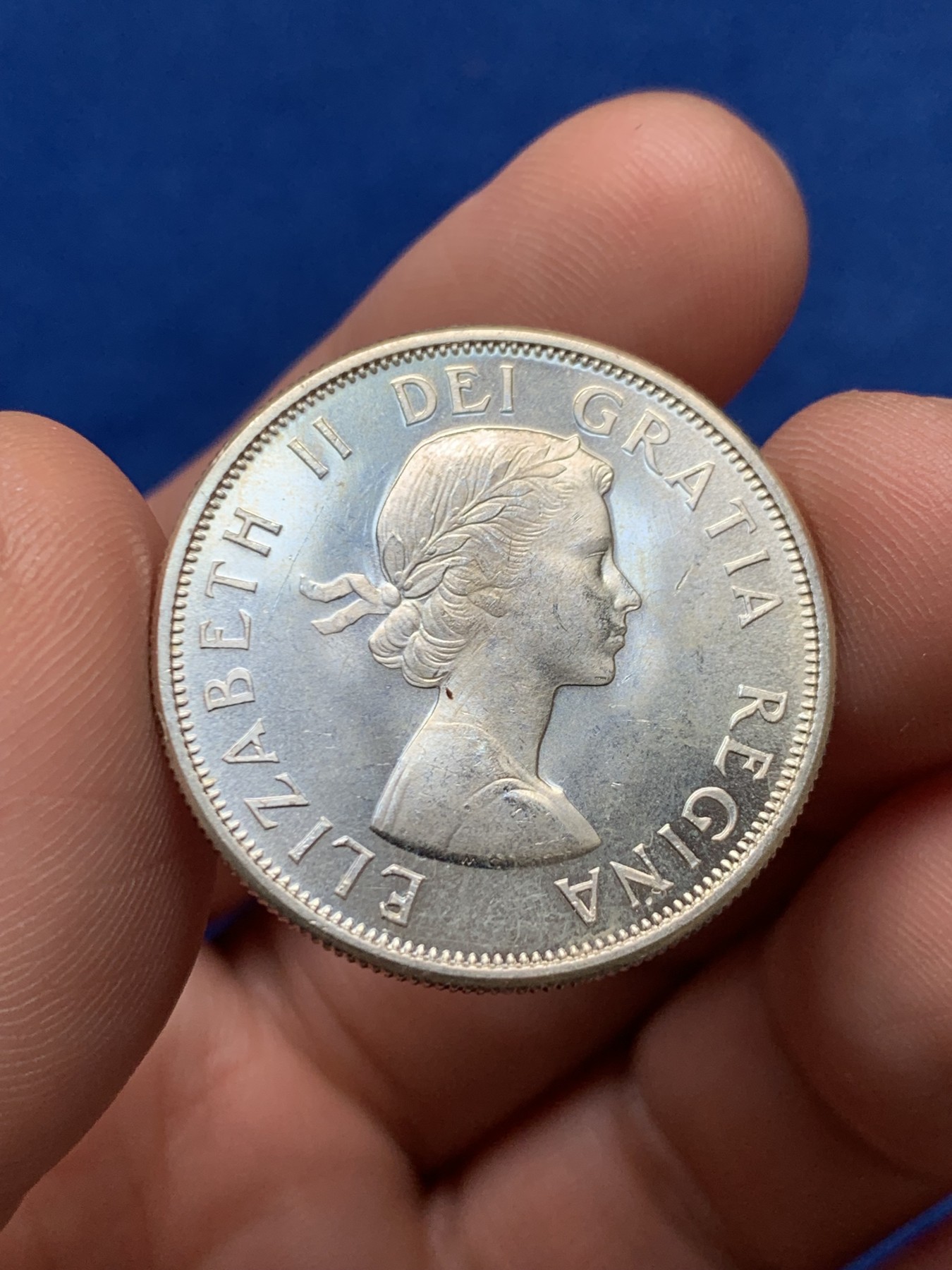 《竞宝斋》第263场-周日，周一 2场连拍 (全场包邮) 加拿大 1964年 半圆 银币