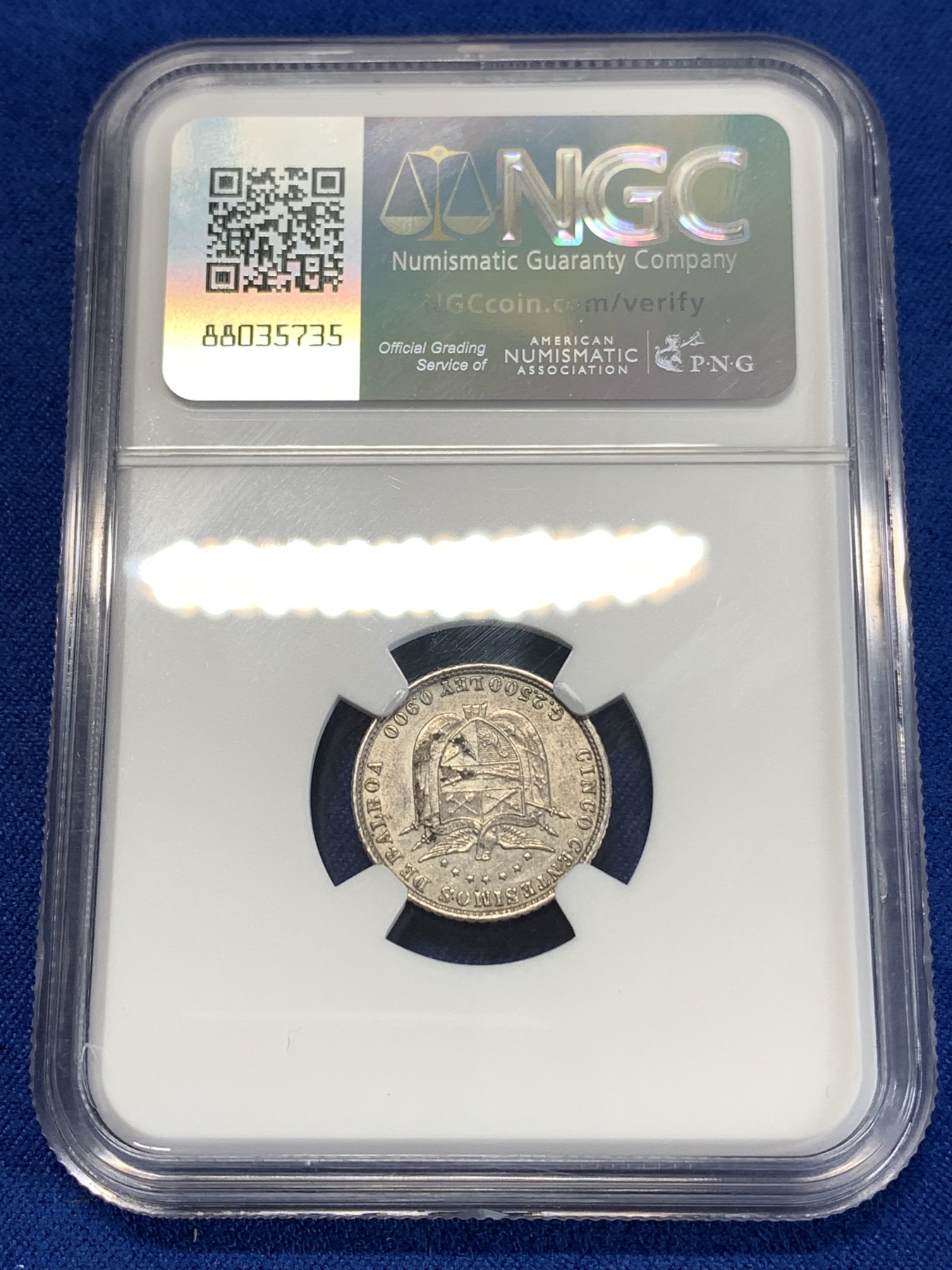 《竞宝斋》第263场-周日，周一 2场连拍 (全场包邮) NGC AUD 巴拿马1904年5C银币