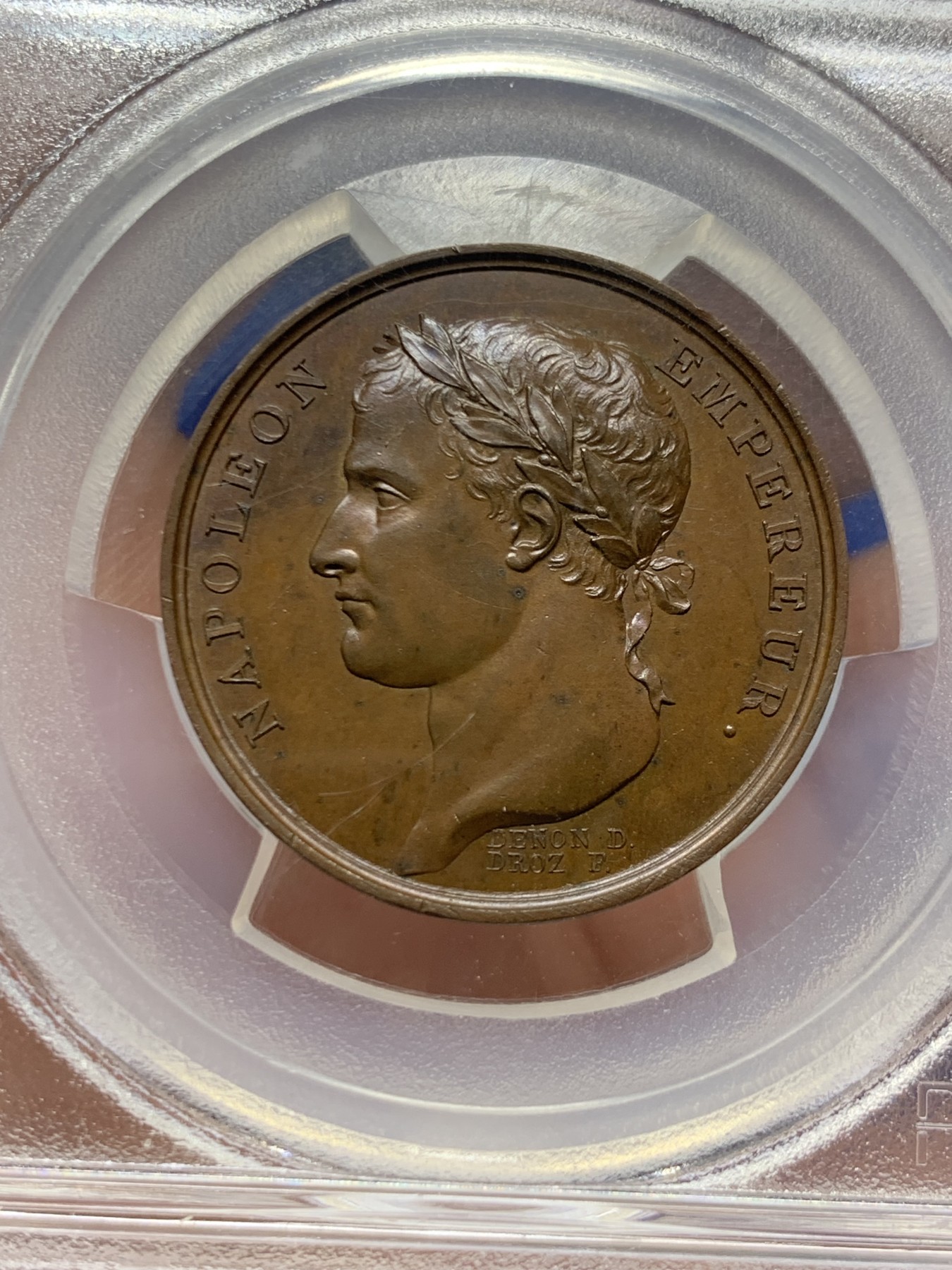 《竞宝斋》第263场-周日，周一 2场连拍 (全场包邮) PCGS 冠军分 唯一SP65 拿破仑铜章 1805 纪念Desaix将军 拿破仑的头牌将军