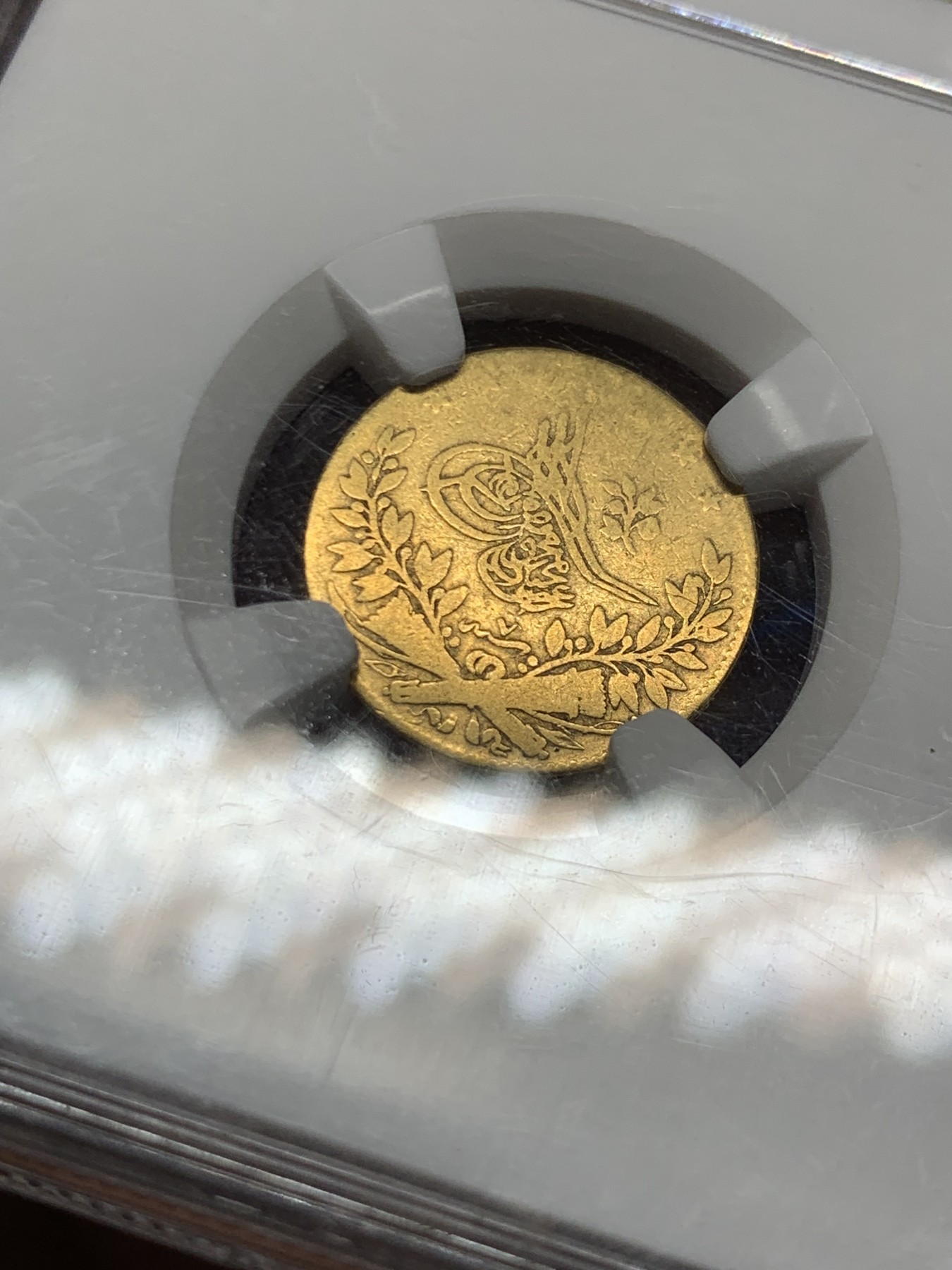 《竞宝斋》第263场-周日，周一 2场连拍 (全场包邮) NGC VG8 奥斯曼帝国 AH1255 (1845) 君士坦丁堡 50K金币 3.6克 自然流通的品质