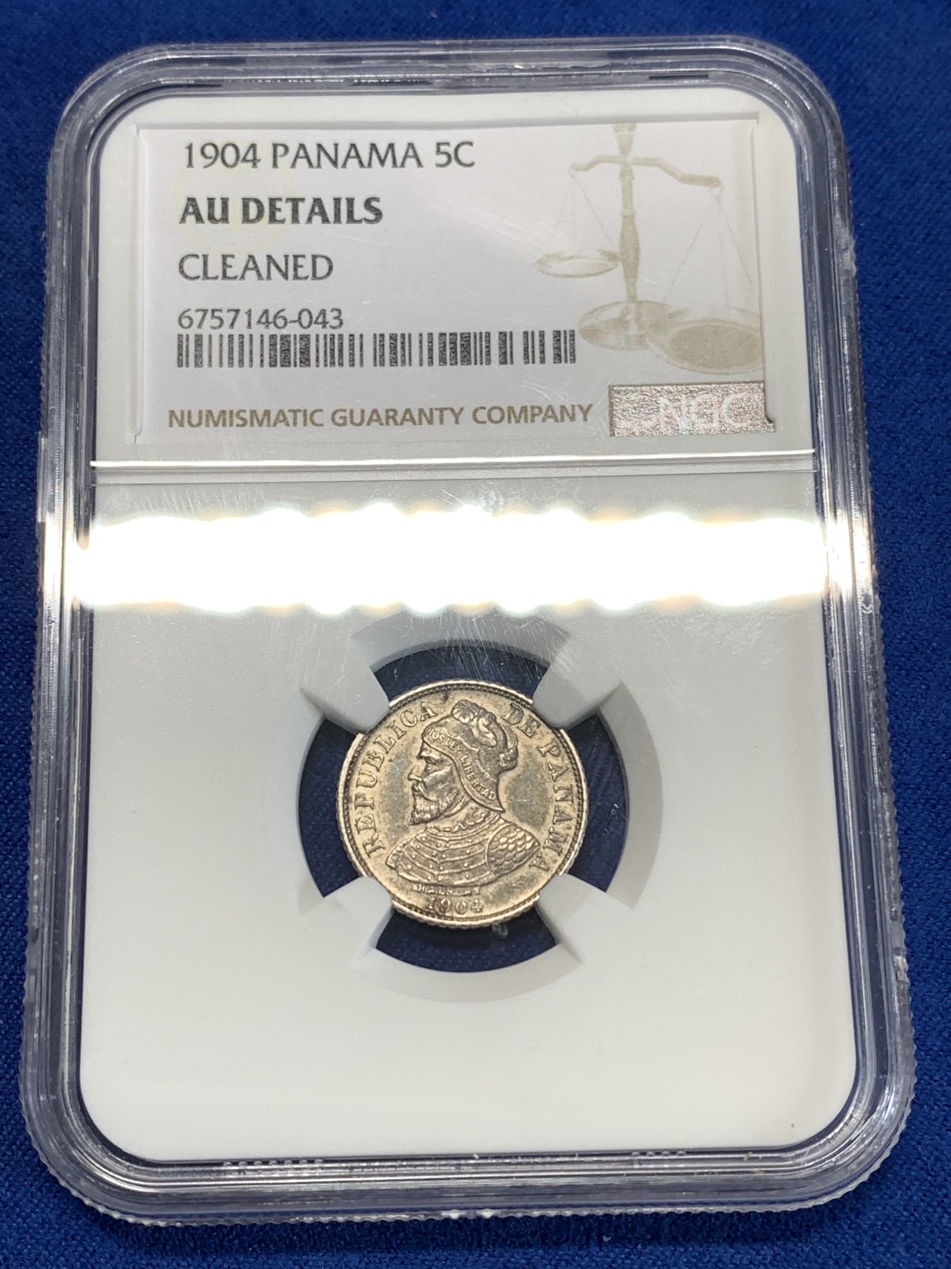 《竞宝斋》第263场-周日，周一 2场连拍 (全场包邮) NGC AUD 巴拿马1904年5C银币