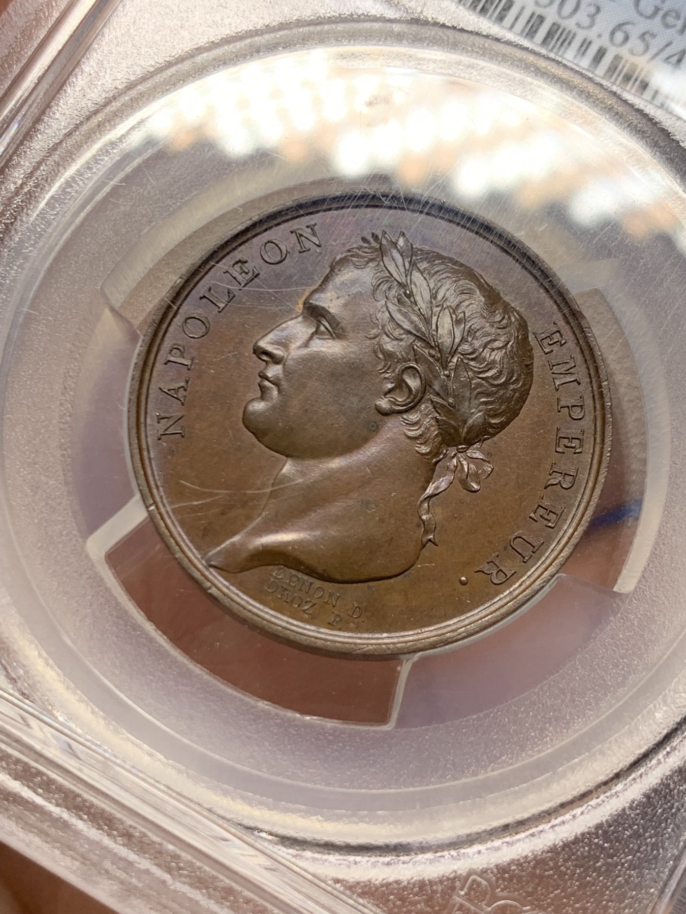 《竞宝斋》第263场-周日，周一 2场连拍 (全场包邮) PCGS 冠军分 唯一SP65 拿破仑铜章 1805 纪念Desaix将军 拿破仑的头牌将军