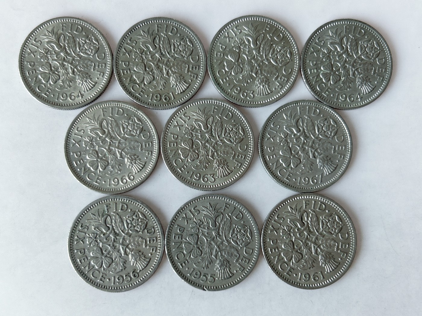 第一海外回流一元起拍收藏 散币专场 第85期 英国6便士硬币 10枚