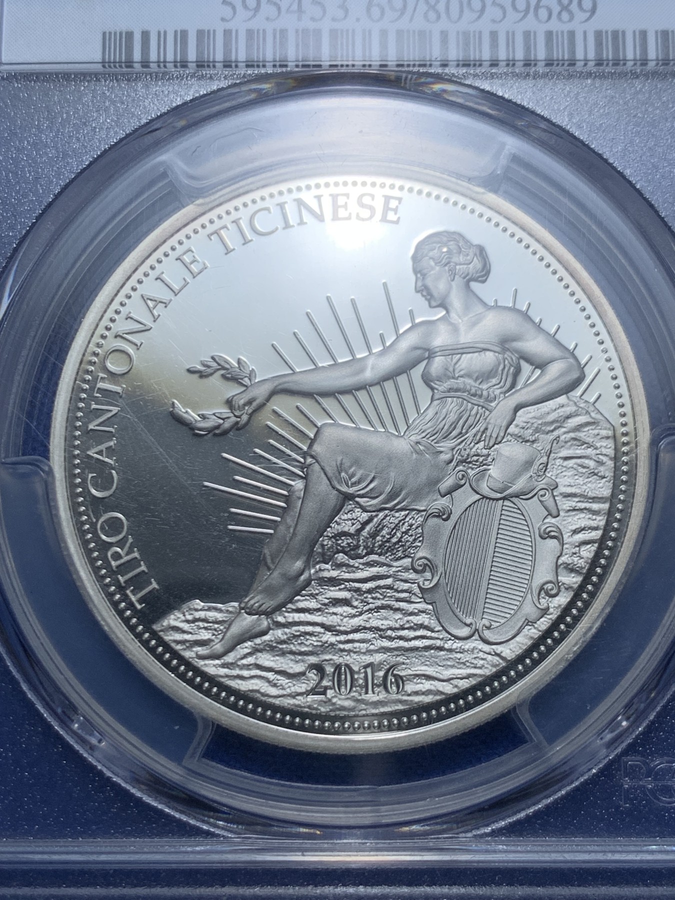 《竞宝斋》第263场-周日，周一 2场连拍 (全场包邮) PCGS PR69DCAM 瑞士2016年发行的射击节系列精制纪念银币-50法郎（限量发行1500枚）