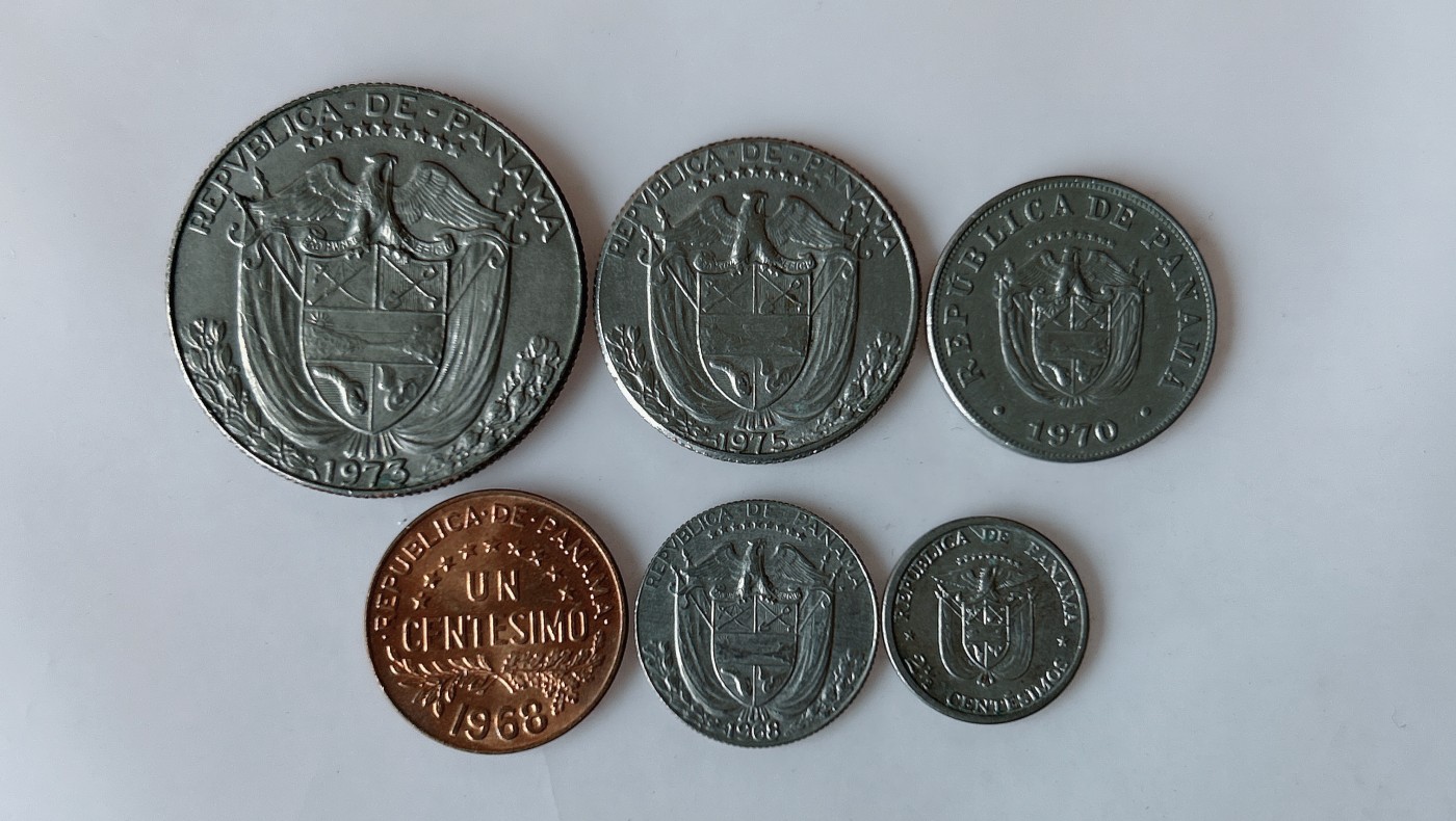 第一海外回流一元起拍收藏 散币专场 第85期 巴拿马不同面值硬币 6枚