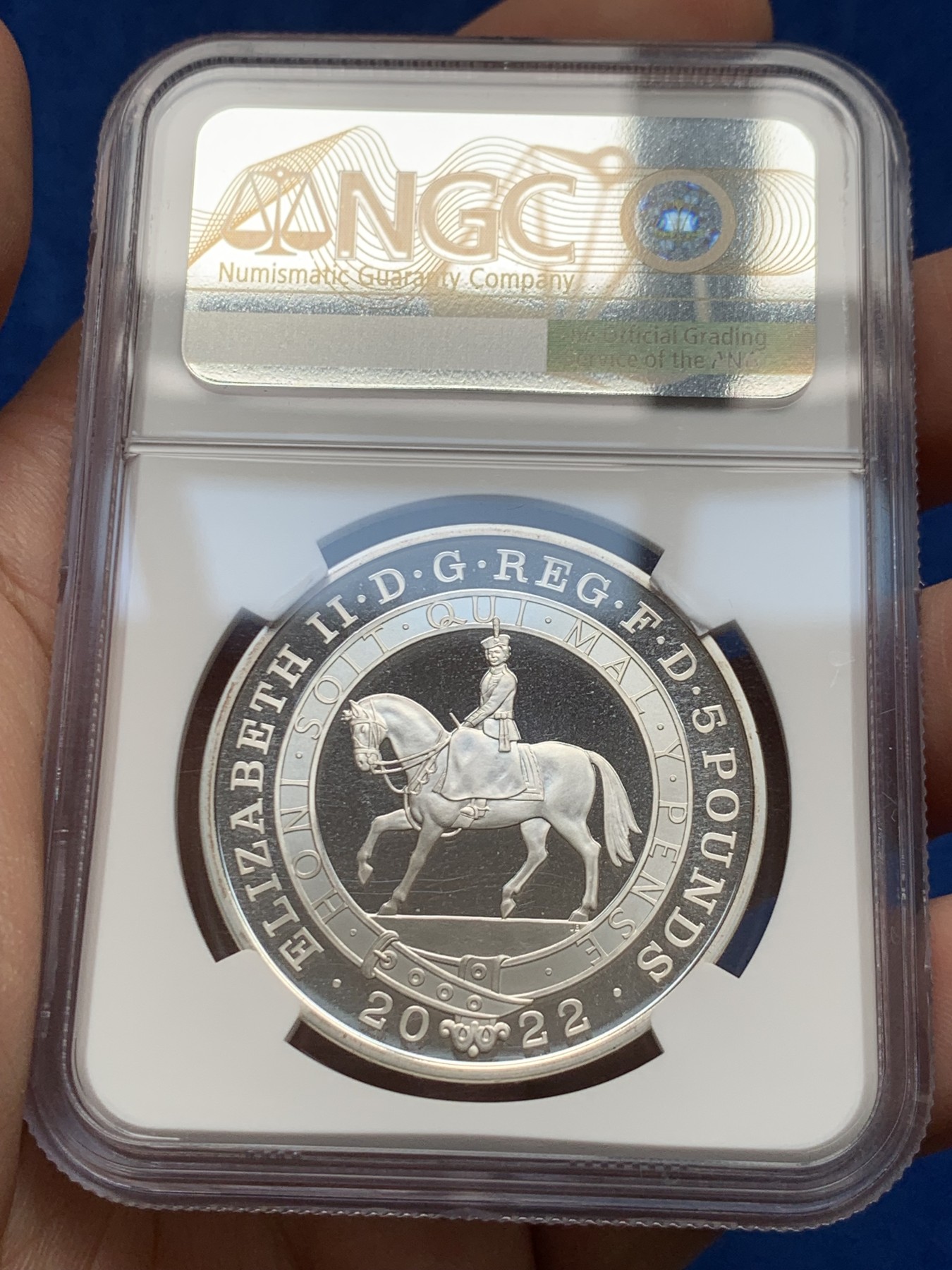 《竞宝斋》第263场-周日，周一 2场连拍 (全场包邮) NGC PF69UC 英国 2022年 女王伊丽莎白二世在位70周年 5镑 银币（盒证齐全，性价比超高）