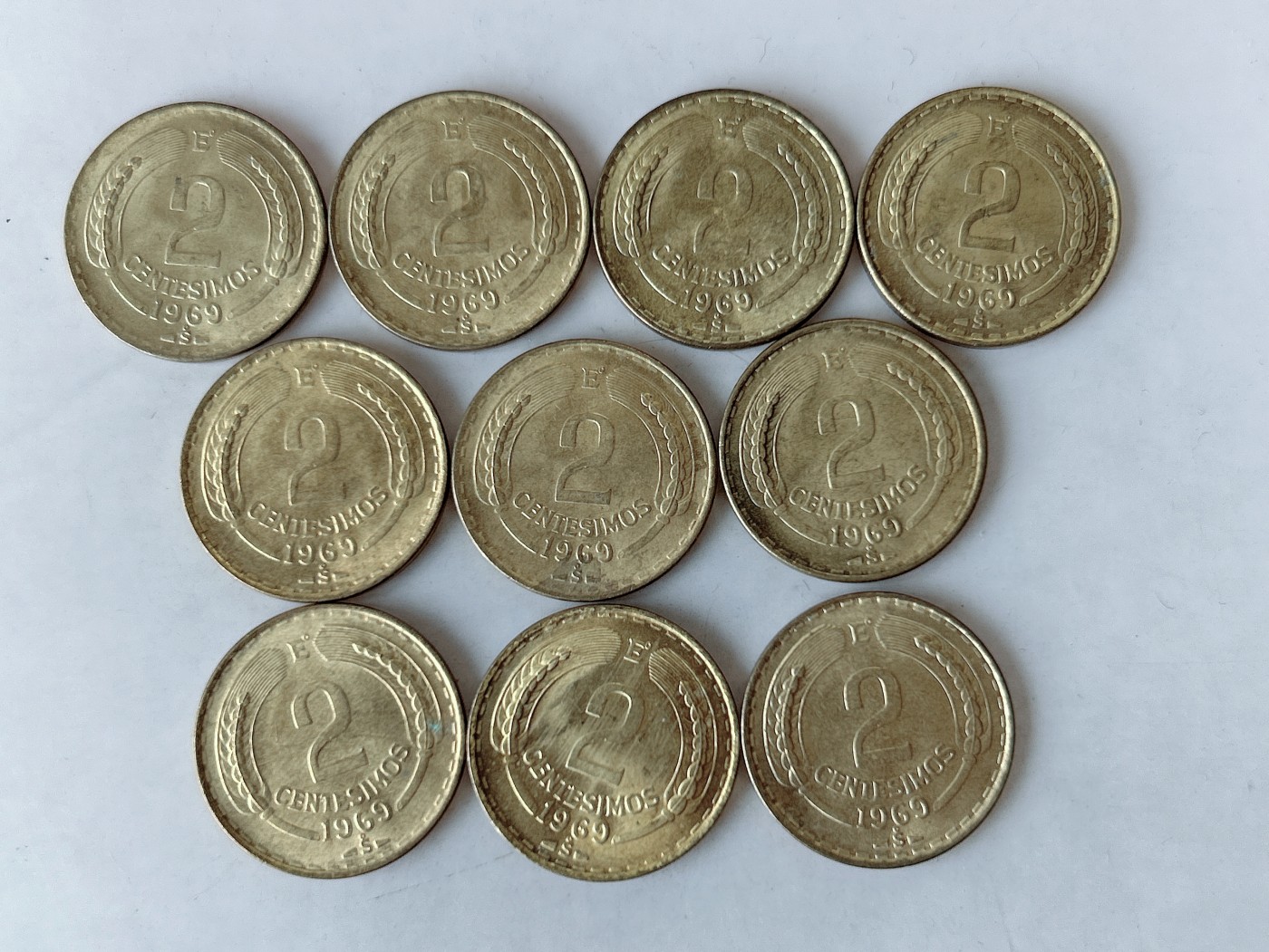 第一海外回流一元起拍收藏 散币专场 第85期 智利1969年2分铜币 飞鹰版 10枚