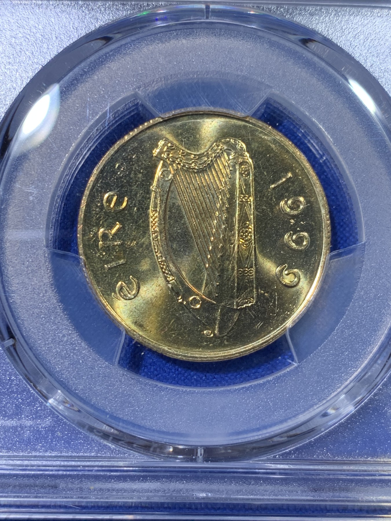 《竞宝斋》第263场-周日，周一 2场连拍 (全场包邮) PCGS金盾 MS65 爱尔兰种马1999年20便士铜币