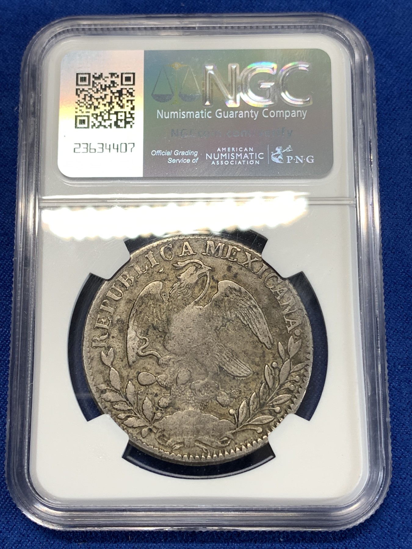 《竞宝斋》第263场-周日，周一 2场连拍 (全场包邮) NGC VFD 墨西哥 1836年 早期鹰洋 8里亚尔 原味好状态 早期ZS厂打制粗旷 低评