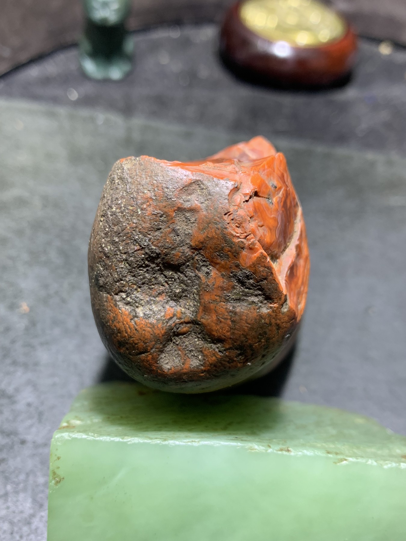 精美铁皮开口料南红玛瑙原石一颗