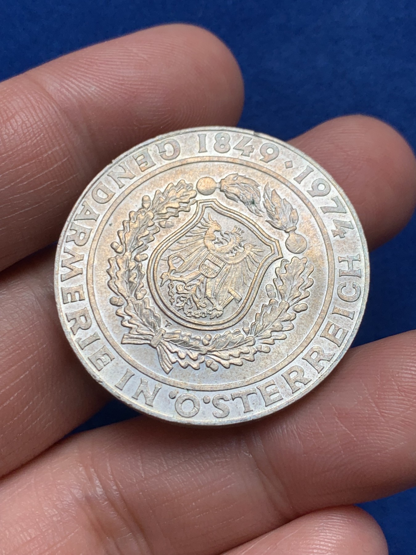 《竞宝斋》第263场-周日，周一 2场连拍 (全场包邮) 奥地利 1974年 武装警察部队 50先令银币