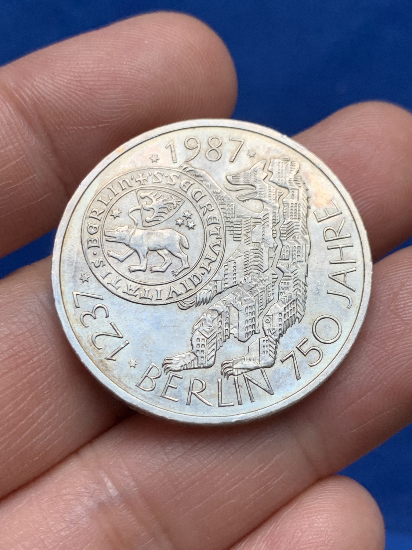 《竞宝斋》第263场-周日，周一 2场连拍 (全场包邮) 德国1987早期 10马克 银币