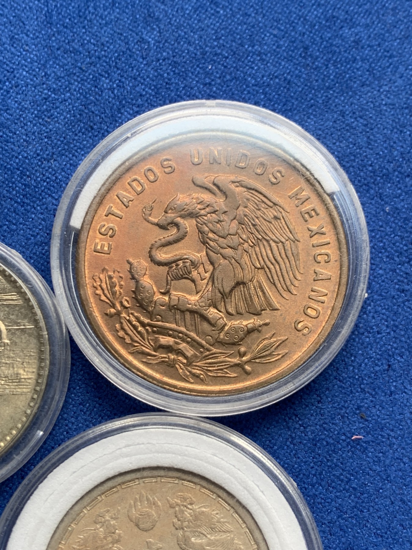 《竞宝斋》第263场-周日，周一 2场连拍 (全场包邮) 3枚一组 中国台湾省1969粮农组织壹圆纪念币+伪满洲国双龙壹角+墨西哥铜币20分