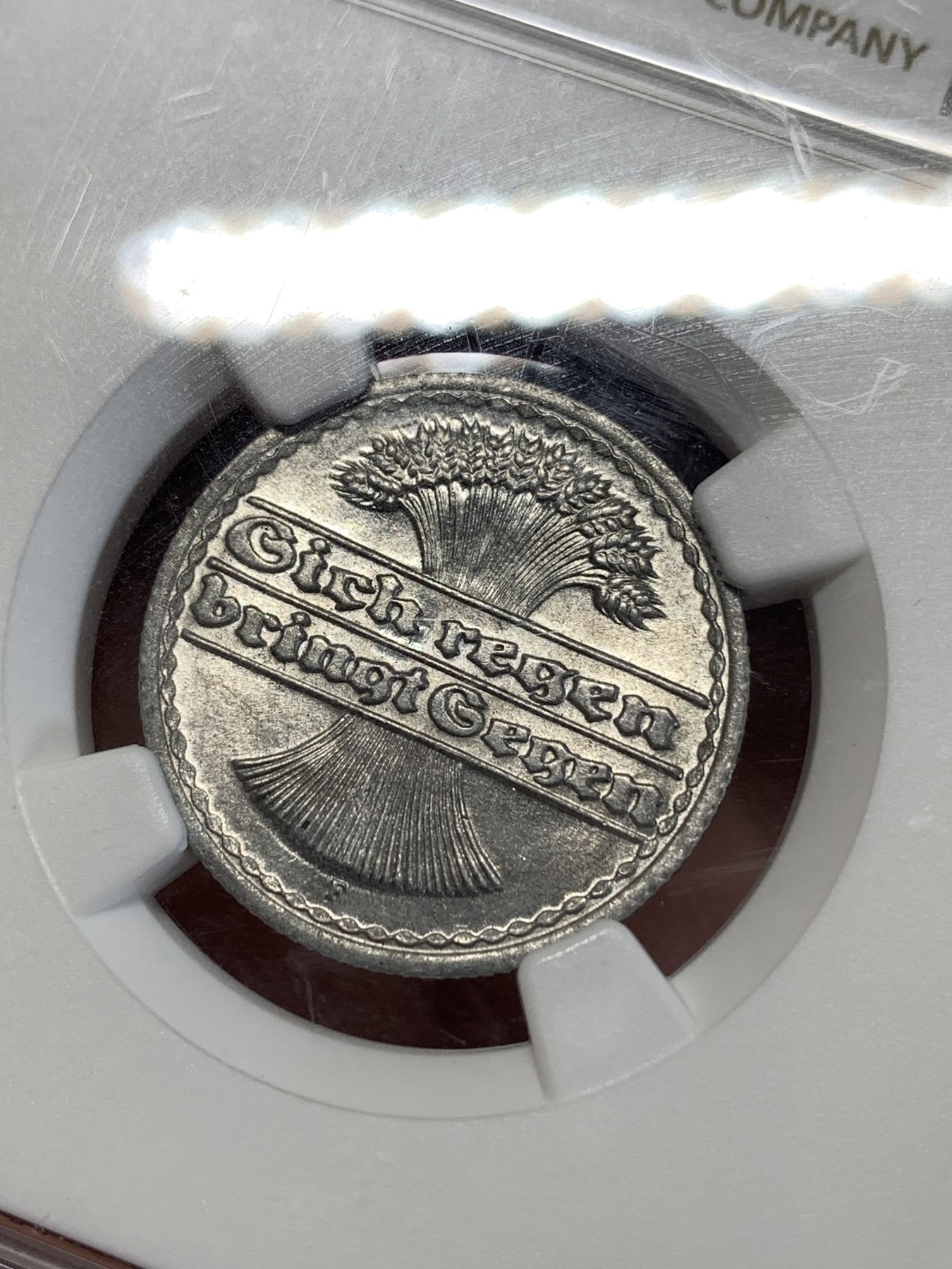 《竞宝斋》第263场-周日，周一 2场连拍 (全场包邮) NGC MS65 德国 1920F 魏玛 50芬尼