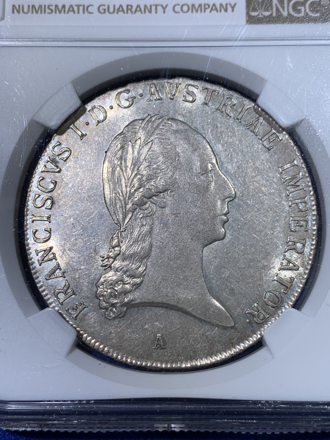 《竞宝斋》第263场-周日，周一 2场连拍 (全场包邮) NGC MS62 奥匈帝国 1821 奥地利 弗朗茨一世 泰勒大银币 细节清晰 背面PL版状态 该版本普遍弱打 本拍品状态极佳