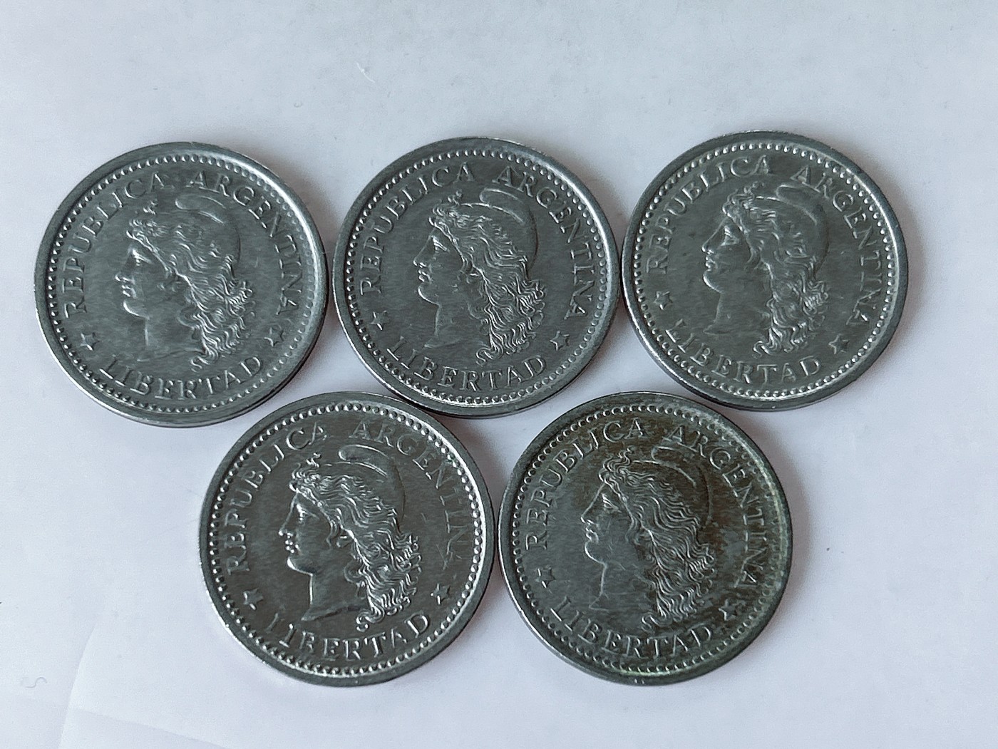 第一海外回流一元起拍收藏 散币专场 第85期 阿根廷自由女神1比索 5枚