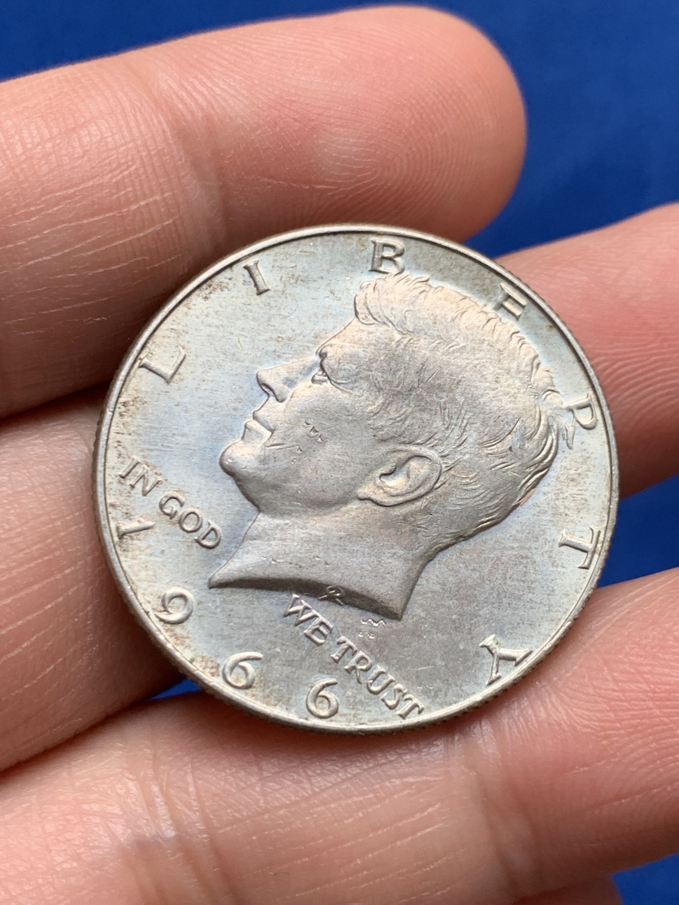 《竞宝斋》第263场-周日，周一 2场连拍 (全场包邮) 1966美国肯尼迪半圆银币