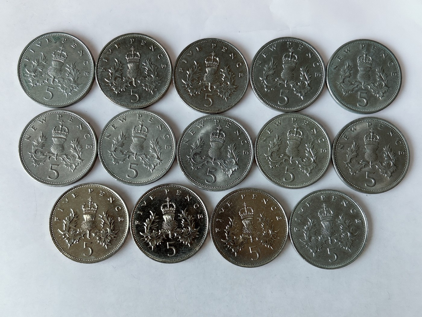 第一海外回流一元起拍收藏 散币专场 第85期 英国5便士硬币 14枚