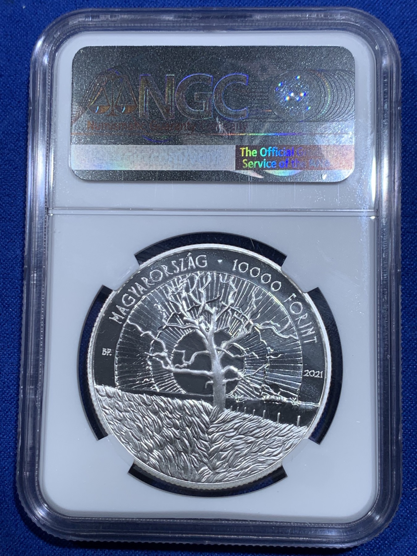 《竞宝斋》第263场-周日，周一 2场连拍 (全场包邮) NGC PF69UC 匈牙利2021年发行亚诺什.皮林斯基诞辰百年10000福林银币（16届硬币之星获奖币-最佳艺术解决方案第一名，限量发行4000枚） NGC35周年标