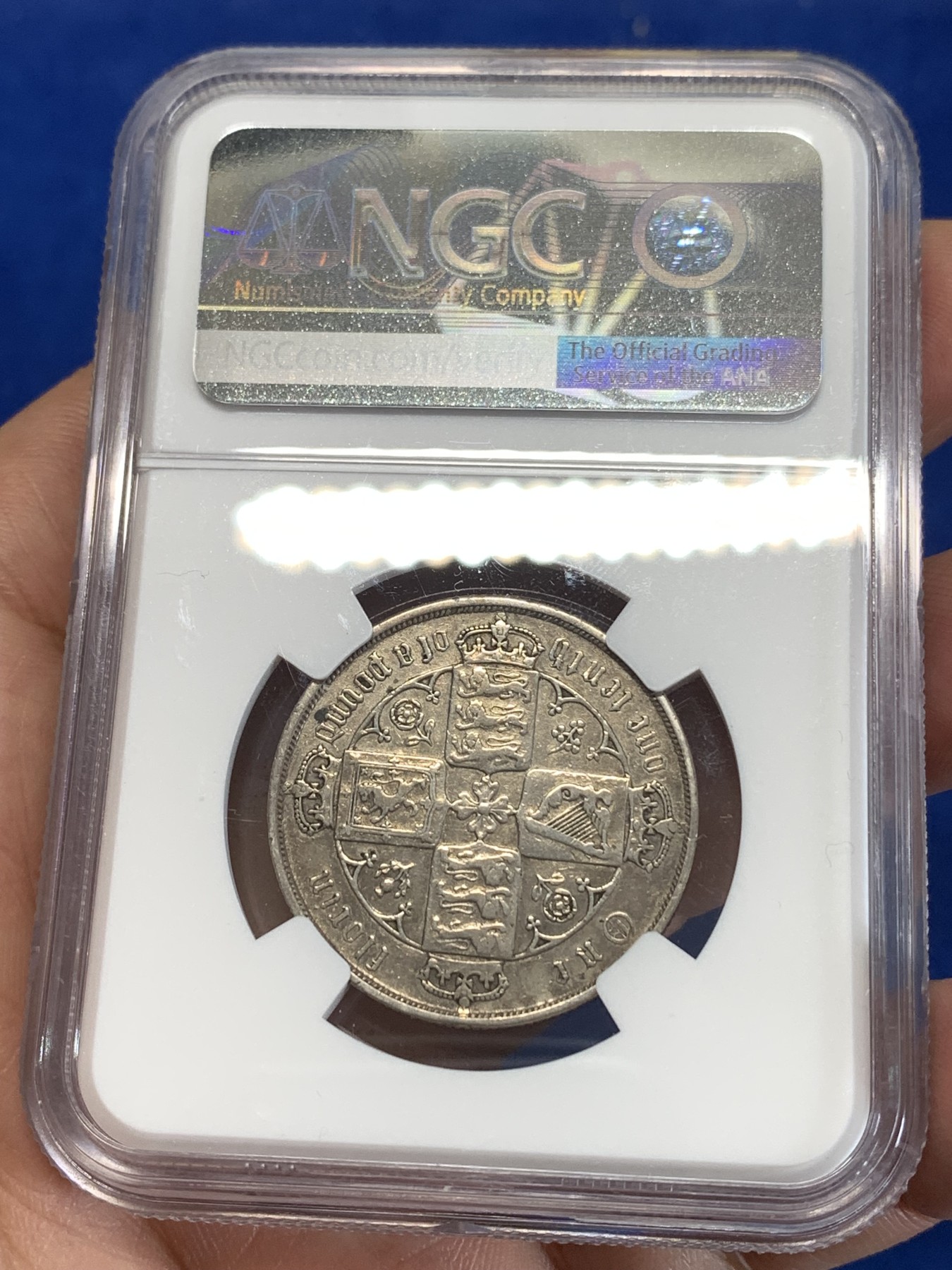 《竞宝斋》第263场-周日，周一 2场连拍 (全场包邮) NGC VFD 英国1885年维多利亚哥特弗洛林银币